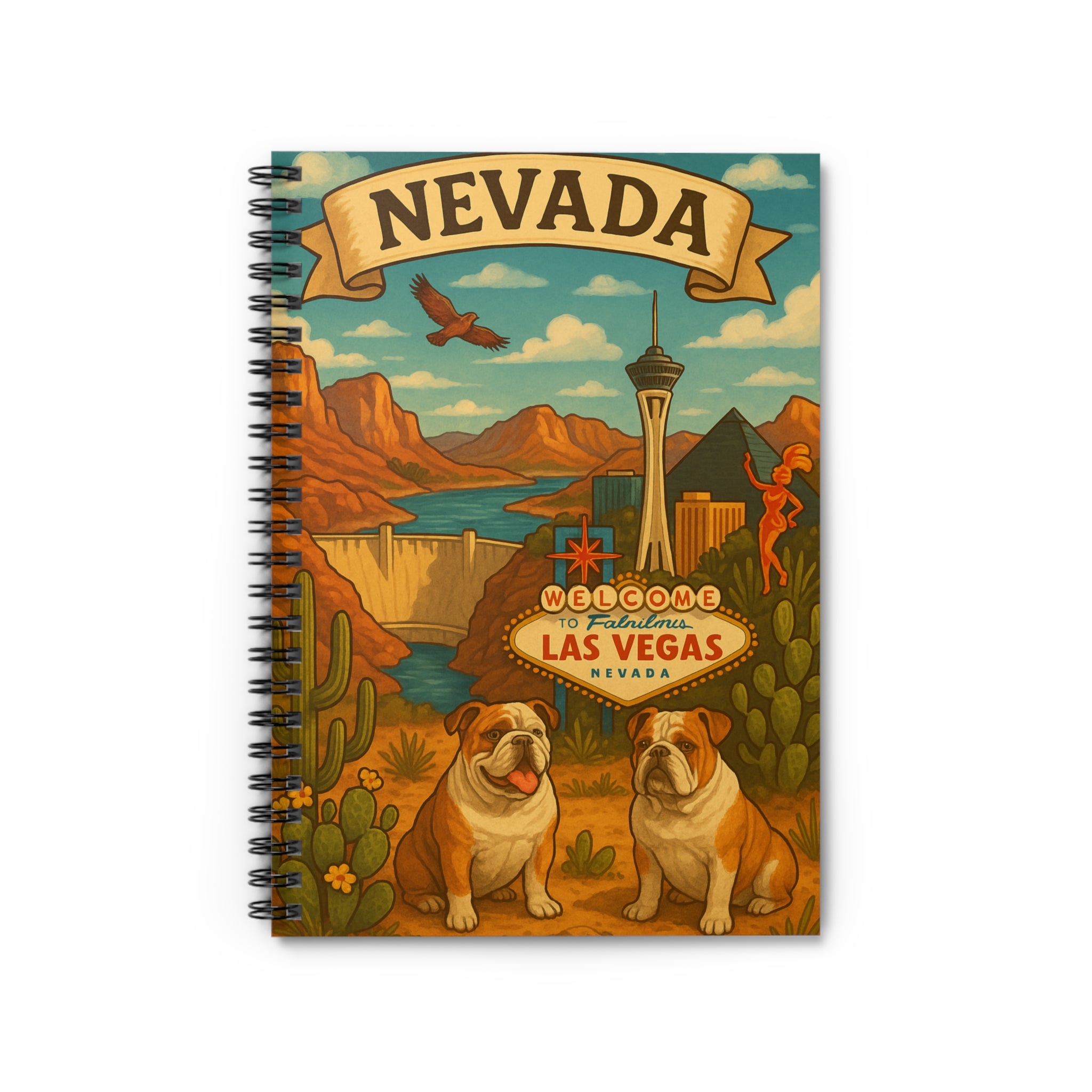 Vintage Las Vegas Spiral Notebook, Notebook for Journal Writing, Travel Diary, Gift for Travelers, Unique Stationery, Home Decor