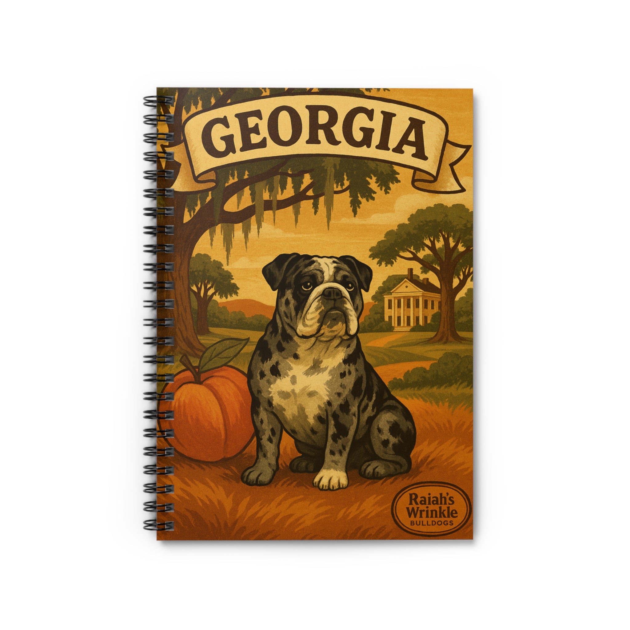 Georgia Bulldog Spiral Notebook - Perfect for Students, Dog Lovers, Journaling, Gifts for Writers, Fall Decor