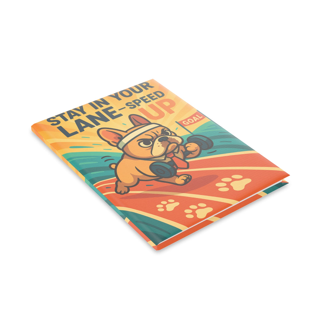 Funny Dog Motivational Hardcover Notebook, Stay in Your Lane, Perfect for Gift, Journal, Planner, Office Supplies, Pet Lovers
