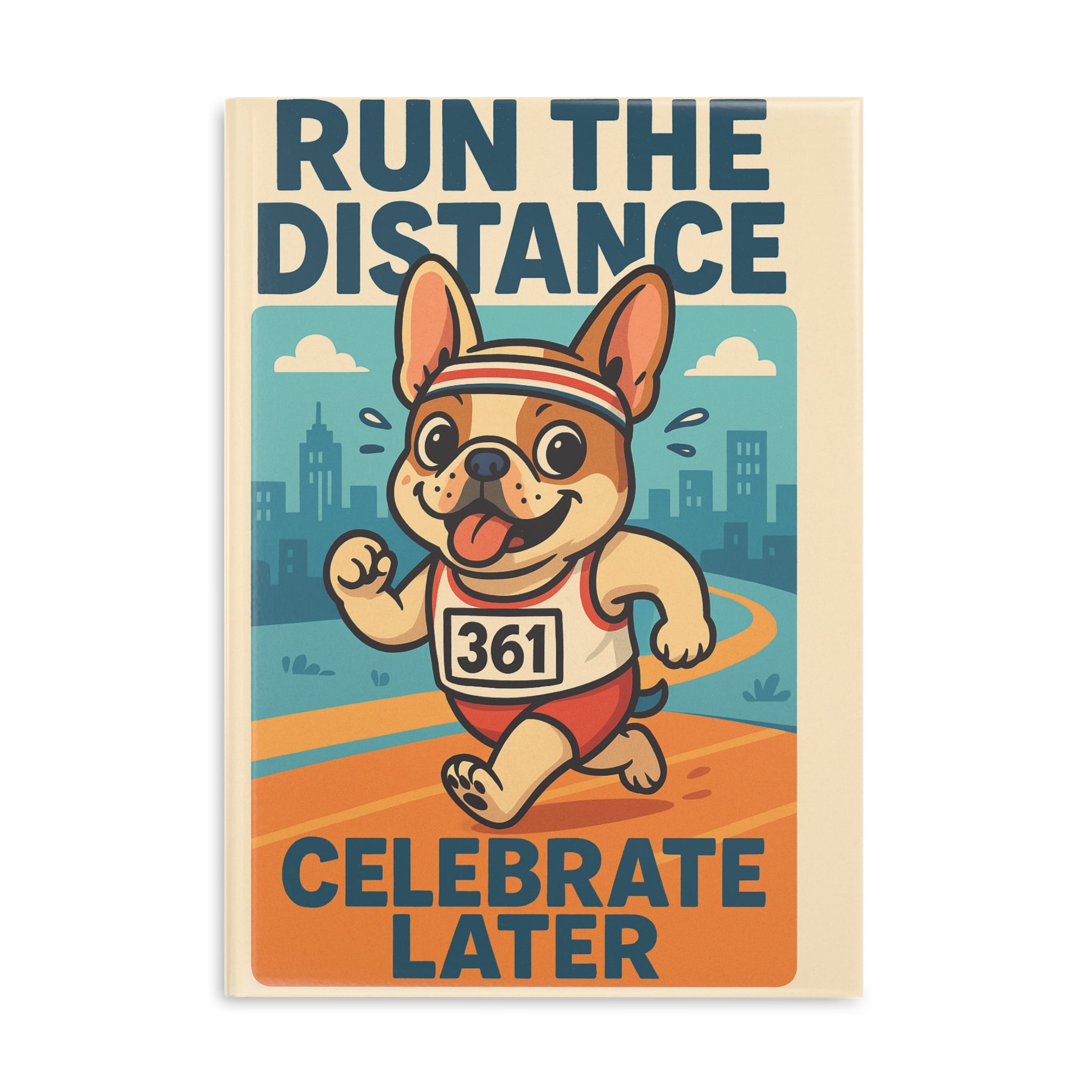 Running Dog Hardcover Notebook - Motivational Journal, Fitness Gift, Dog Lovers, Workout Planner, Cute Puppy Stationery