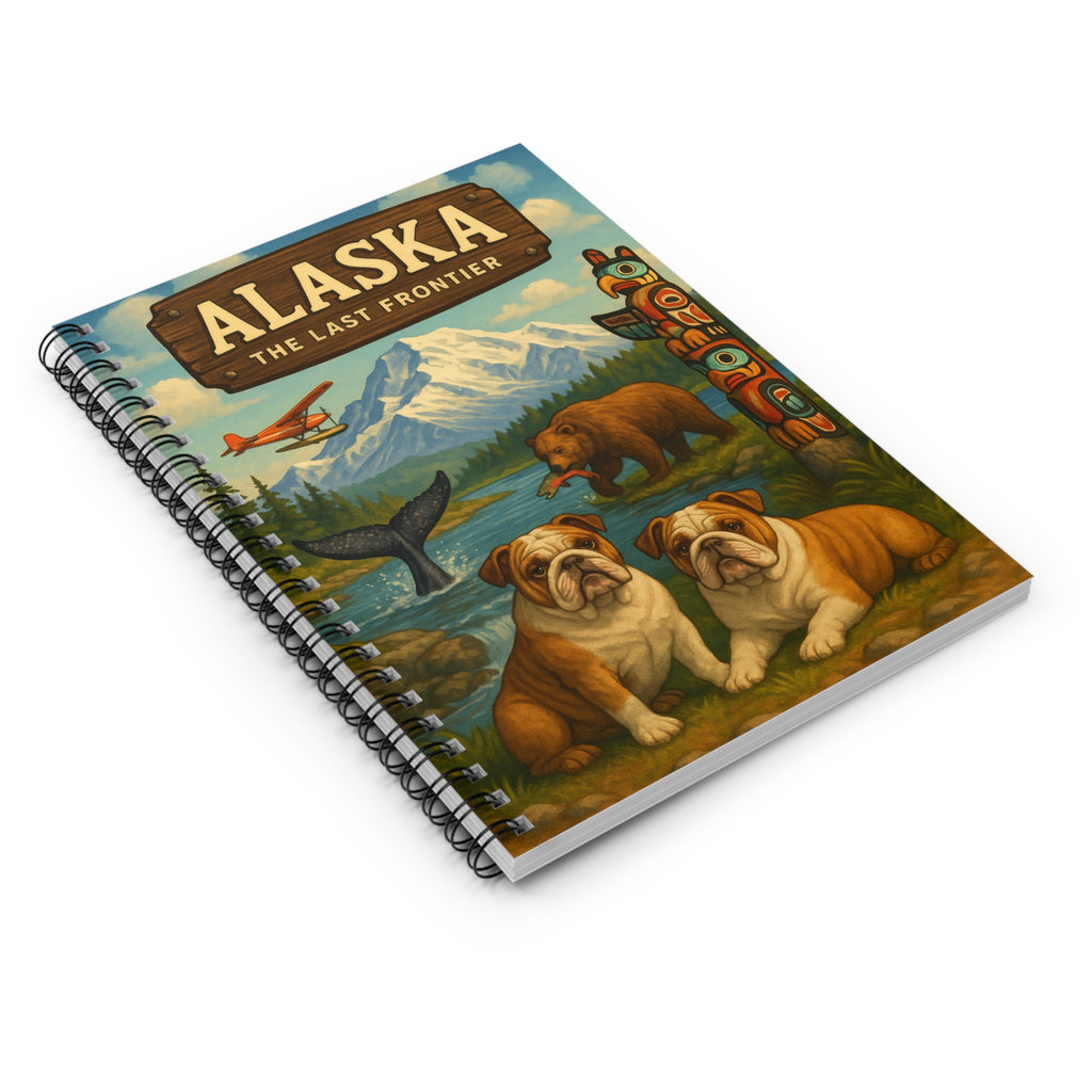 Alaska Adventure Spiral Notebook - Perfect for Travel Journaling, Gift for Nature Lovers, Cute Dog Design, Ruled Pages, Creative Writing