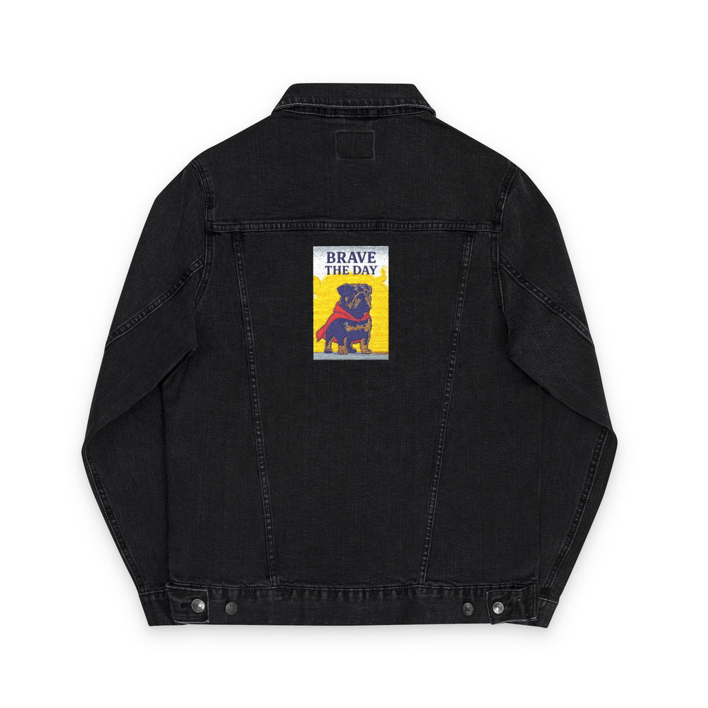 Embroidered Brave The Day Unisex Denim Jacket - Brave & Free Design, Stylish Outerwear, Spring Fashion, Gift for Him/Her, Casual Wear, Jacket with Meaning