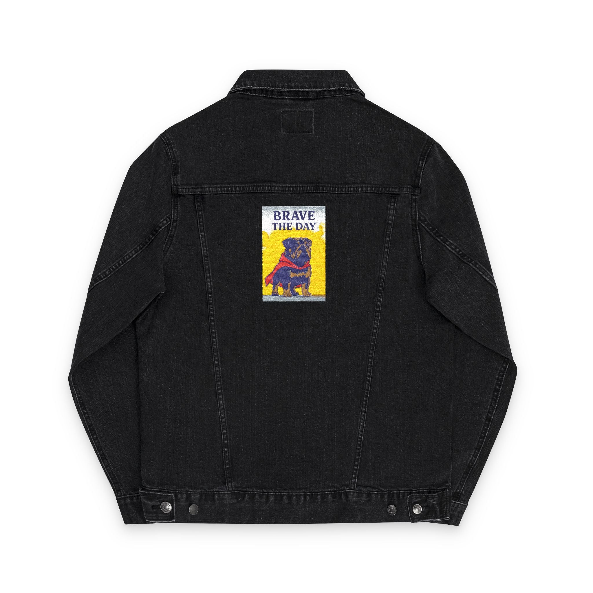 Embroidered Brave The Day Unisex Denim Jacket - Brave & Free Design, Stylish Outerwear, Spring Fashion, Gift for Him/Her, Casual Wear, Jacket with Meaning