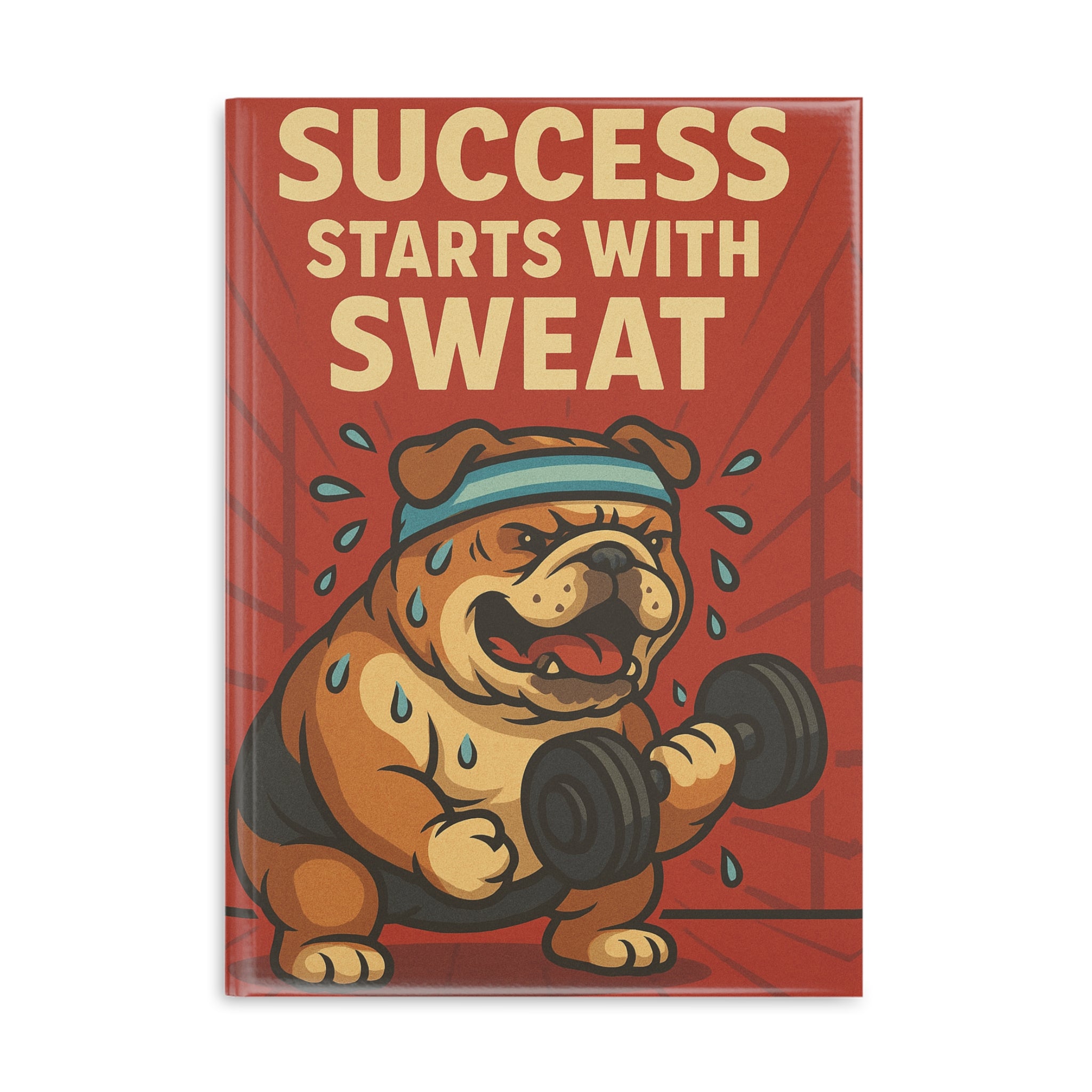 Motivational Fitness Journal, Workout Planner, Dog Lover's Notebook, Gym Log, Inspirational Stationery