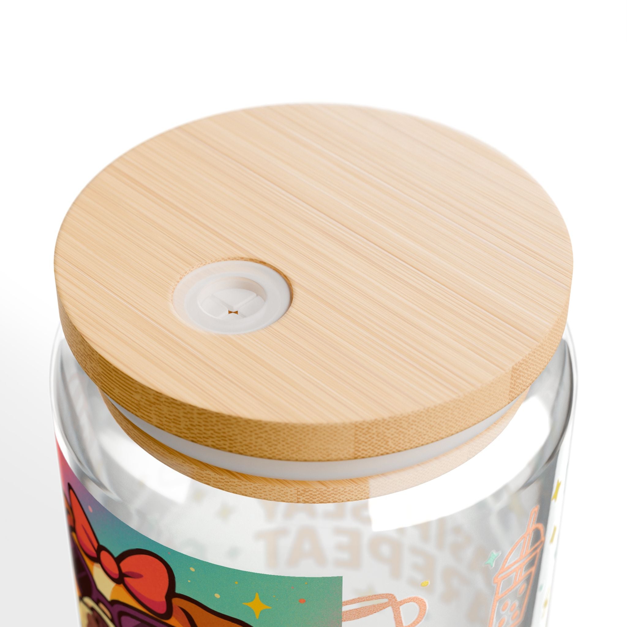 Colorful Bulldog Sipper Glass with Straw, Sip.Slay. Repeat, Gifts, Eco-Friendly Drinkware, Sip Slay Repeat Design, Reusable Cup