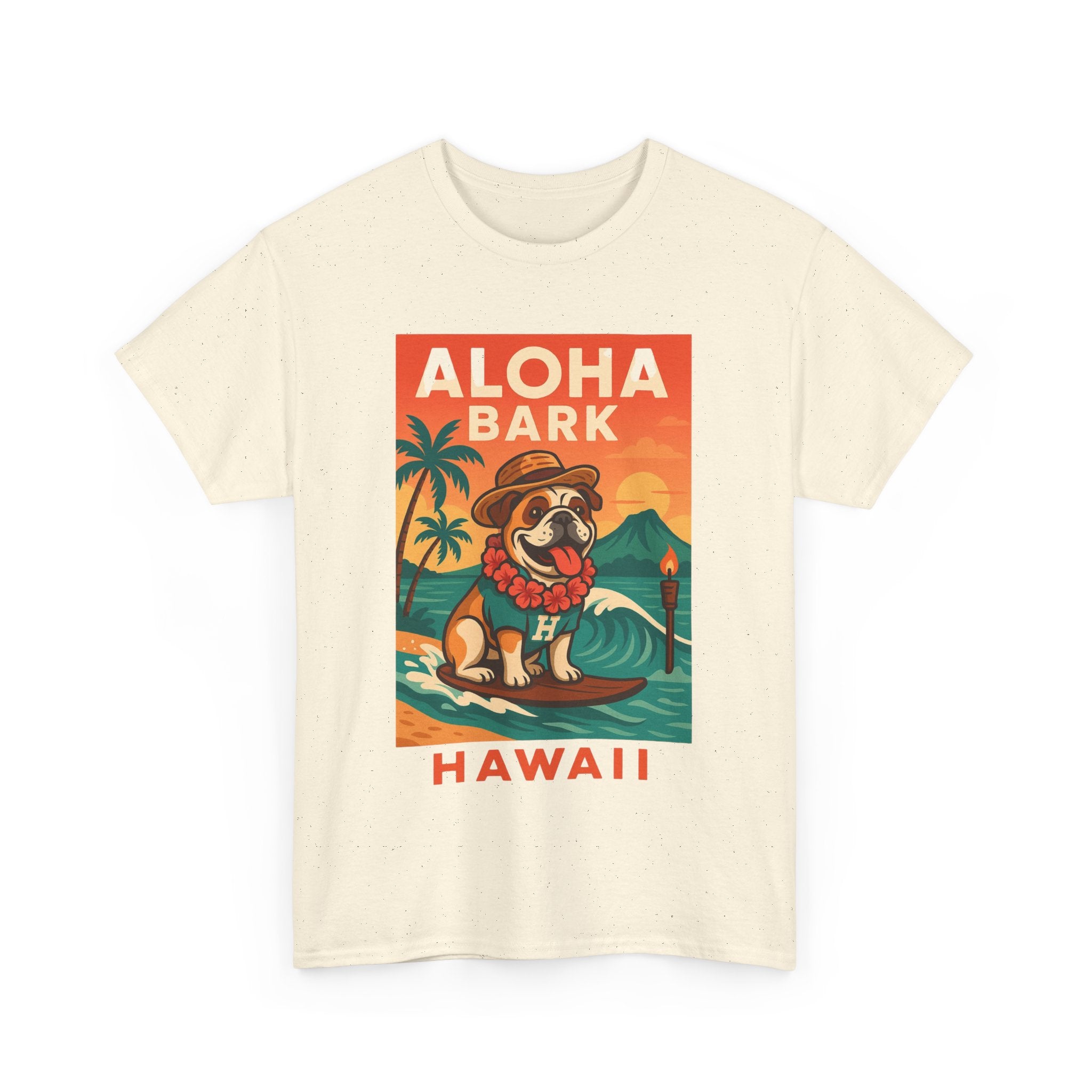 Aloha Bark Hawaii Unisex Heavy Cotton Tee Fun Summer Vibes for Dog Lovers