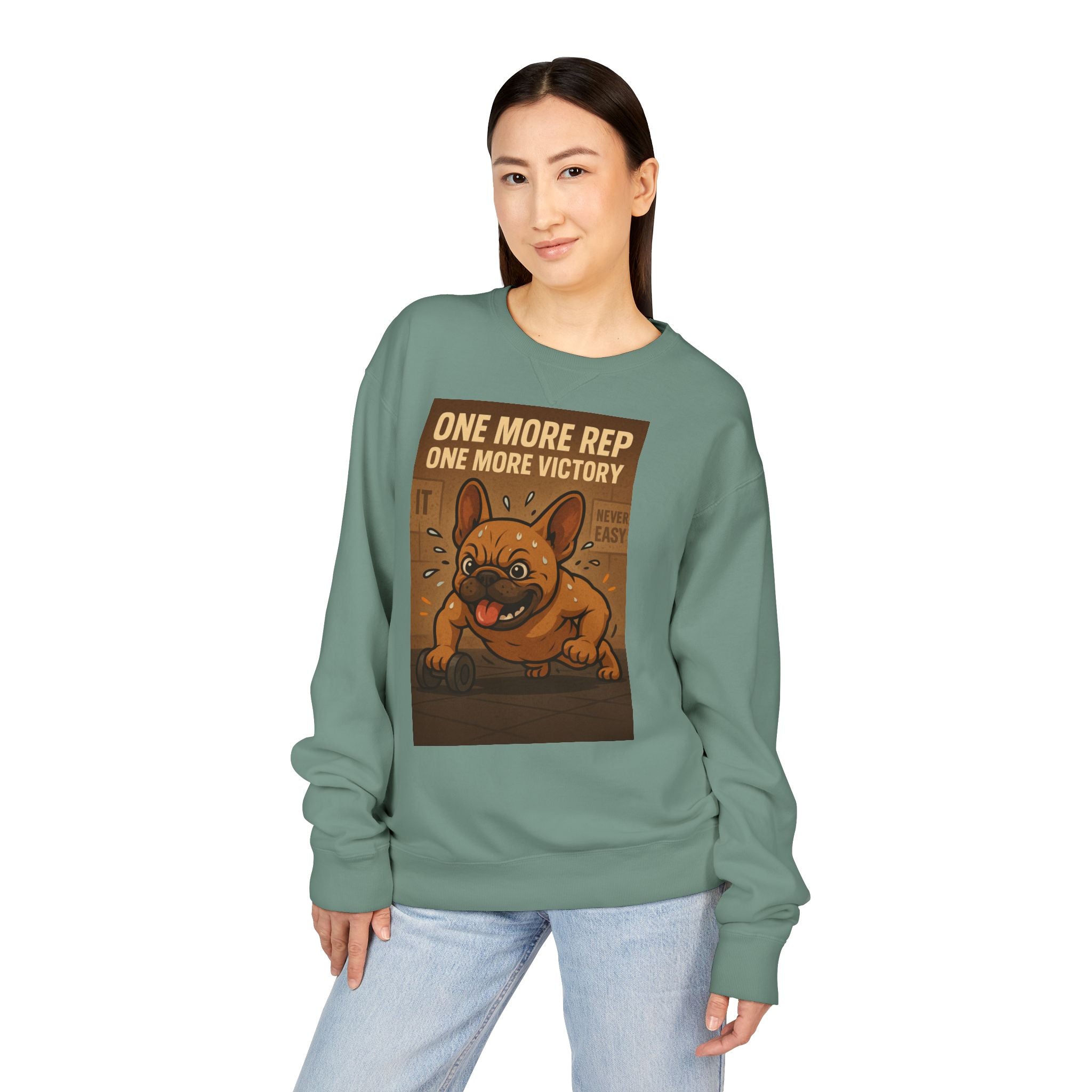 French Bulldog Gym Motivation Sweatshirt, Workout Apparel, Pet Lover Gift, Dog Owner Hoodie, Fitness Sweater, Cute Frenchie Jumper