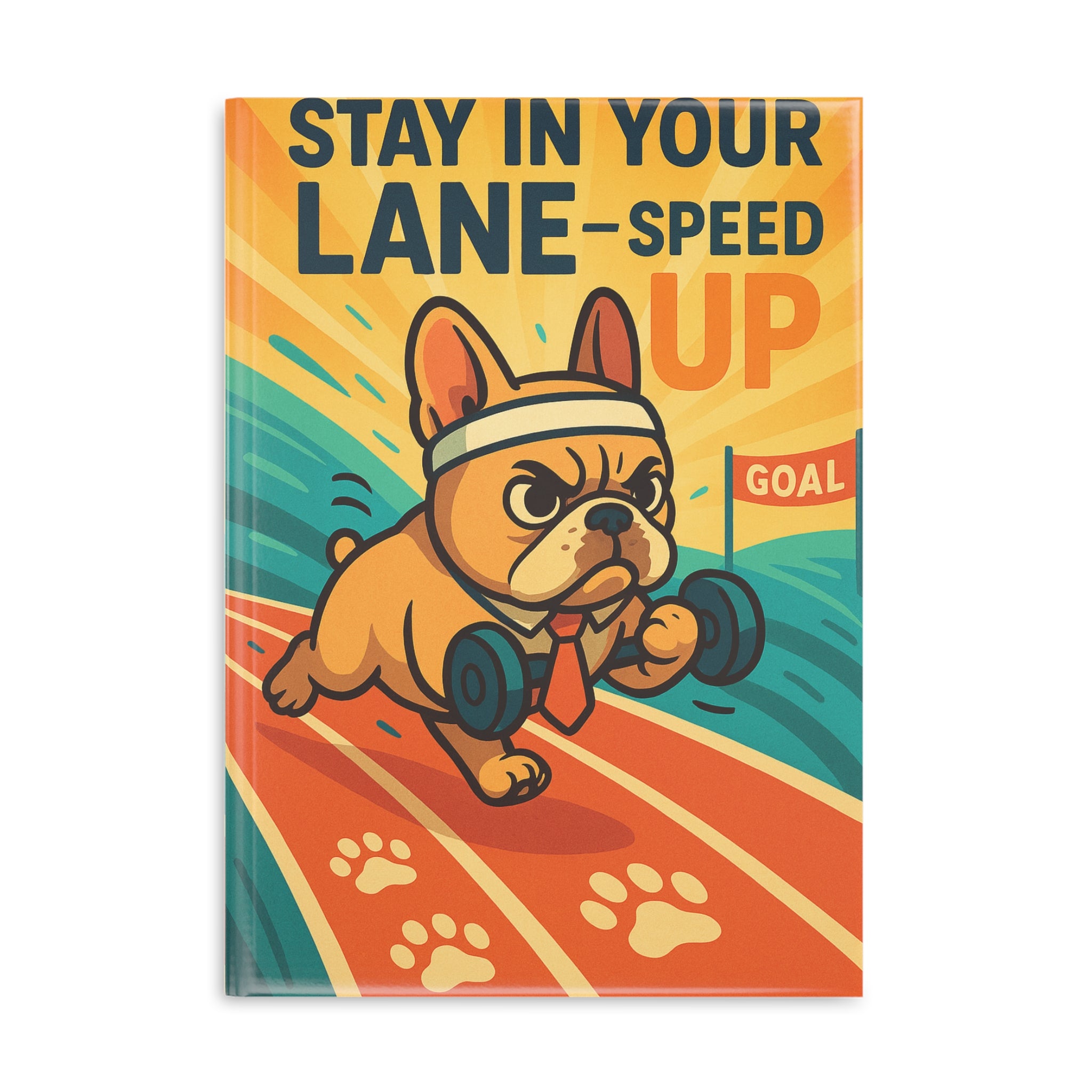 Funny Dog Motivational Hardcover Notebook, Stay in Your Lane, Perfect for Gift, Journal, Planner, Office Supplies, Pet Lovers