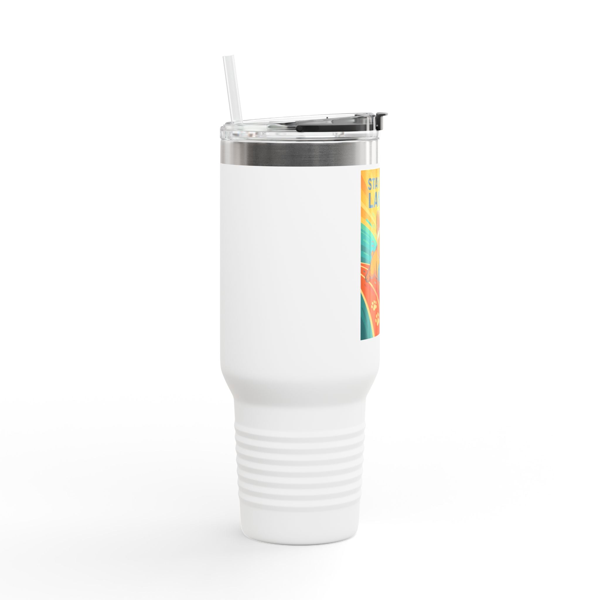 Colorful Frenchie Insulated Travel Mug - Perfect for Dog Lovers Stay in Your Lane, Speed Up - 40oz Beverage Container