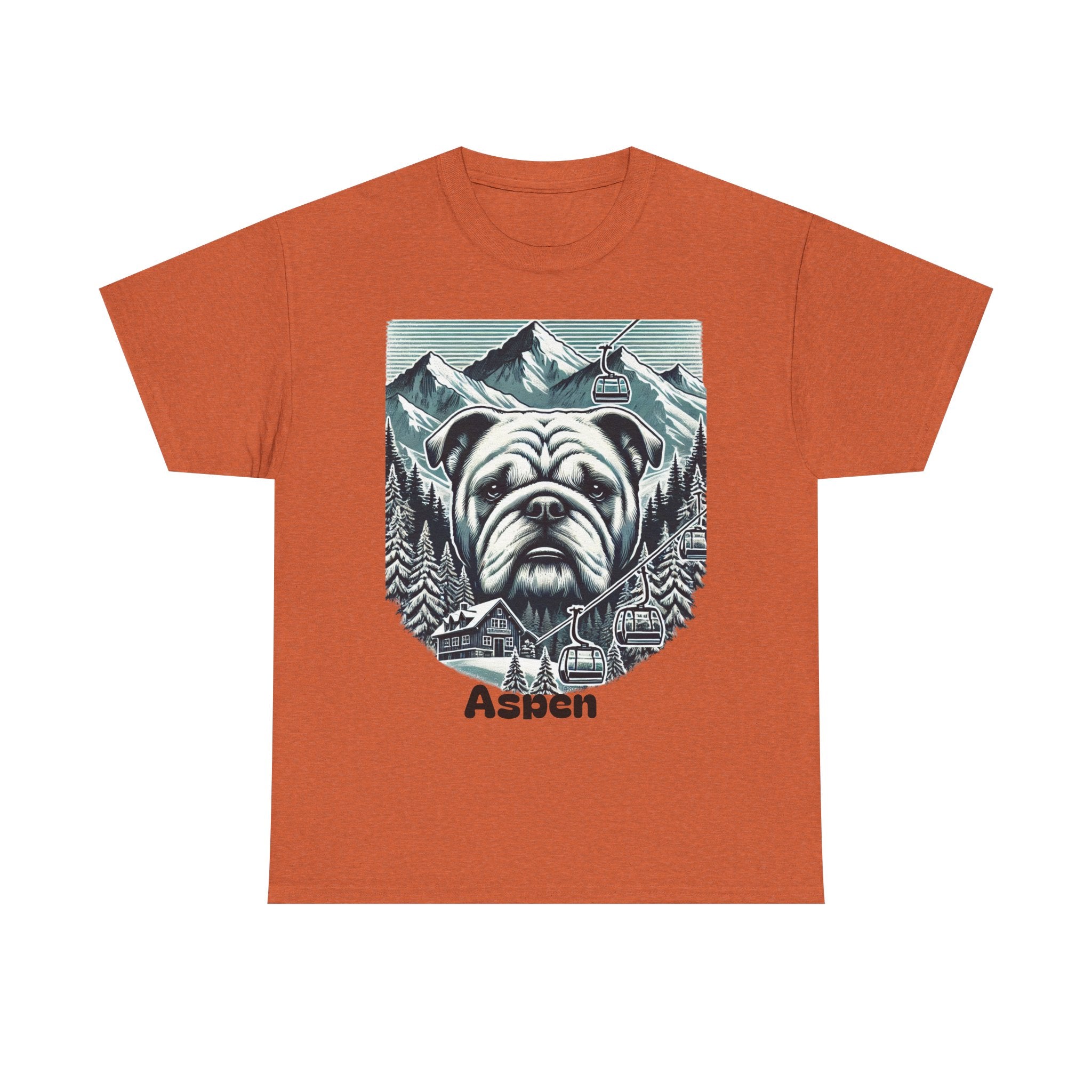 Mountain Bulldog Tee, Vintage Dog Graphic TShirt, Aspen Outdoor Adventure Shirt