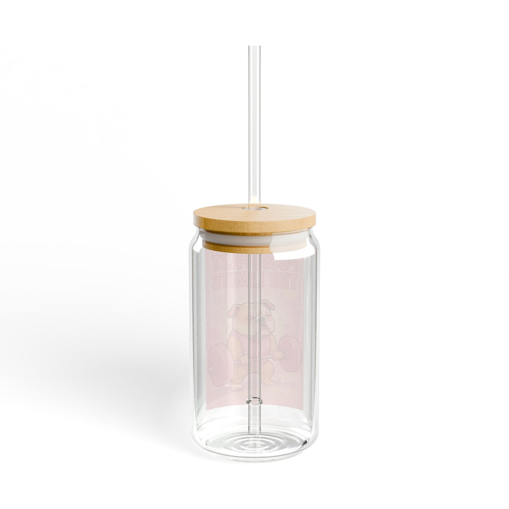 Motivational 'push past the limit' 16oz Sipper Glass