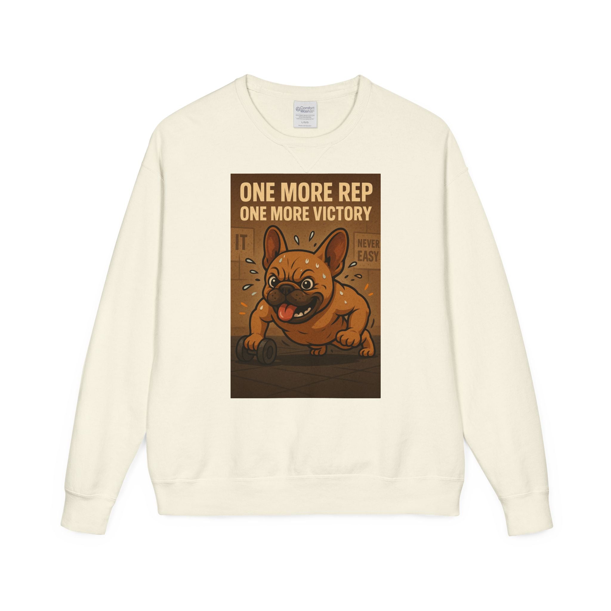 French Bulldog Gym Motivation Sweatshirt, Workout Apparel, Pet Lover Gift, Dog Owner Hoodie, Fitness Sweater, Cute Frenchie Jumper