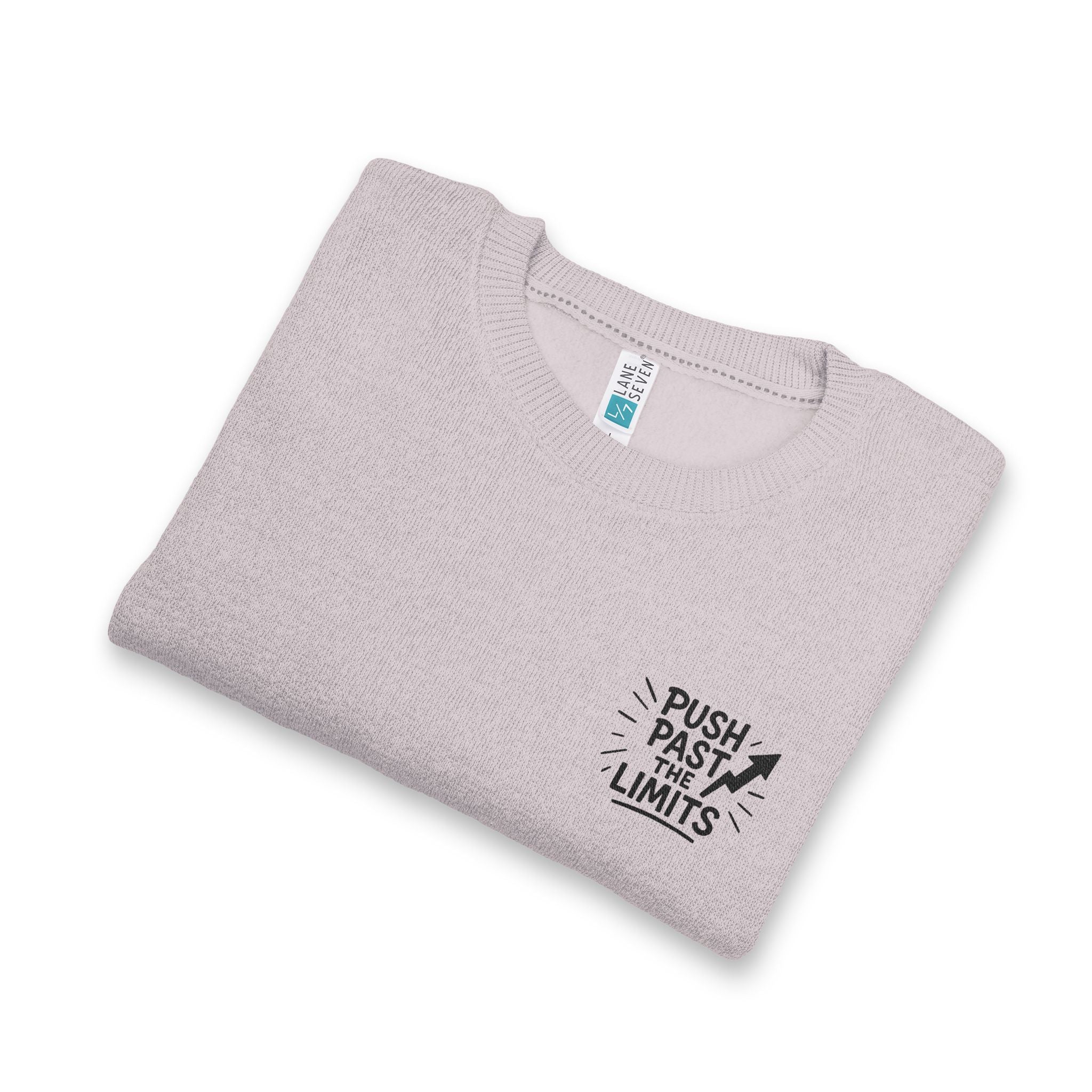 Embroidered Nantucket Crewneck Sweatshirt 'Push Past Limits' Chest Logo, Cozy Brown