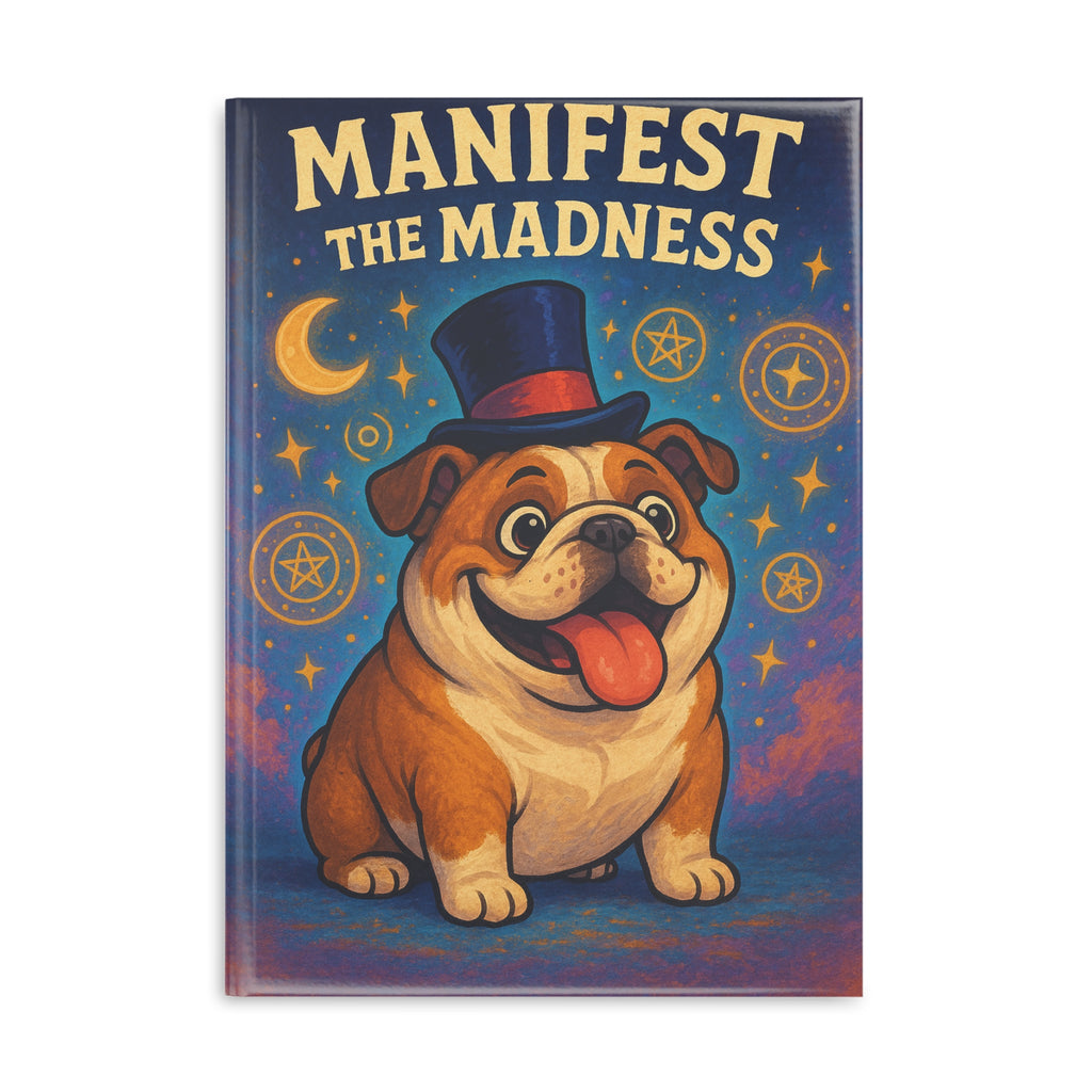 Hardcover Notebook with Puffy Covers, Cute Dog Journal, Manifest the Madness Stationery, Gift for Dog Lovers, Office Supplies