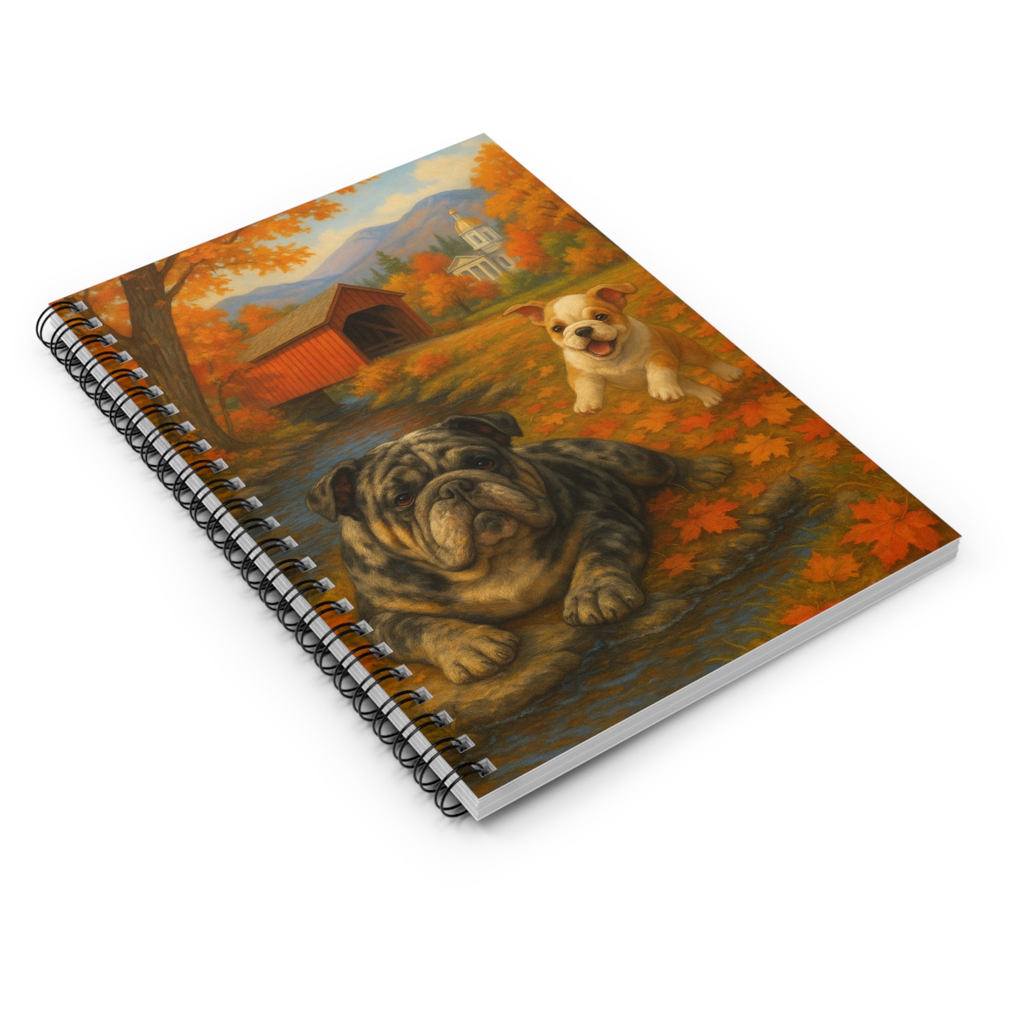 Autumn Pet-Themed Spiral Notebook - Perfect for Dog Lovers, Journaling, Fall Decor, Gift Idea, Creative Writing