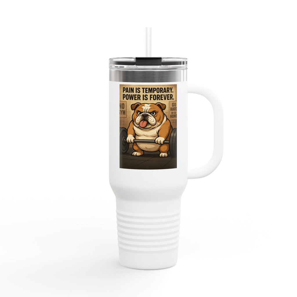 Funny Bulldog Insulated Travel Mug, 40oz | Perfect for Coffee Lovers, Pet Owners, Motivational Gifts, Gifts for Dog Lovers, Cute Drinkware