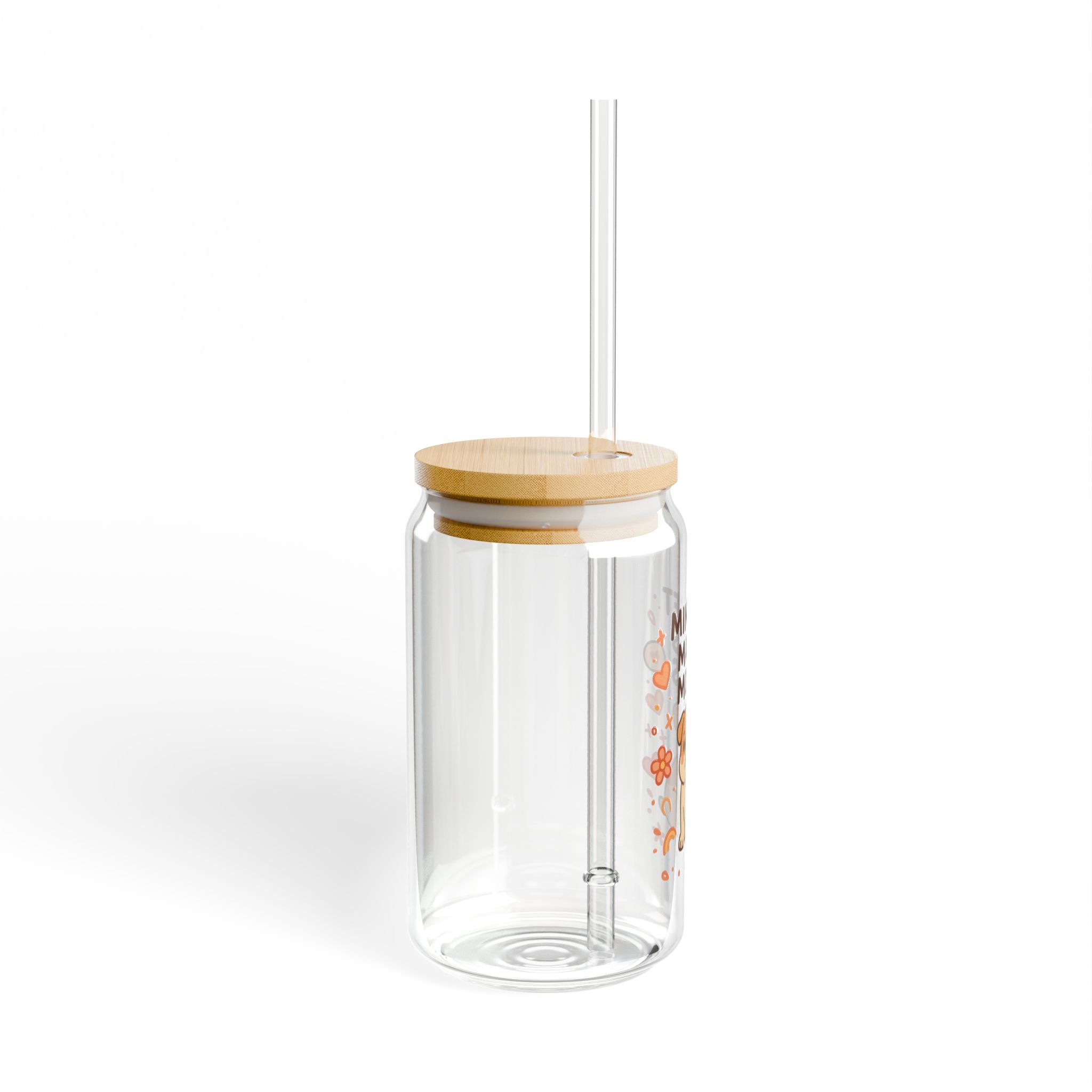 Mindset Makes Moves 16oz Sipper Glass – Cute Pug Motivational Drinking Tumbler