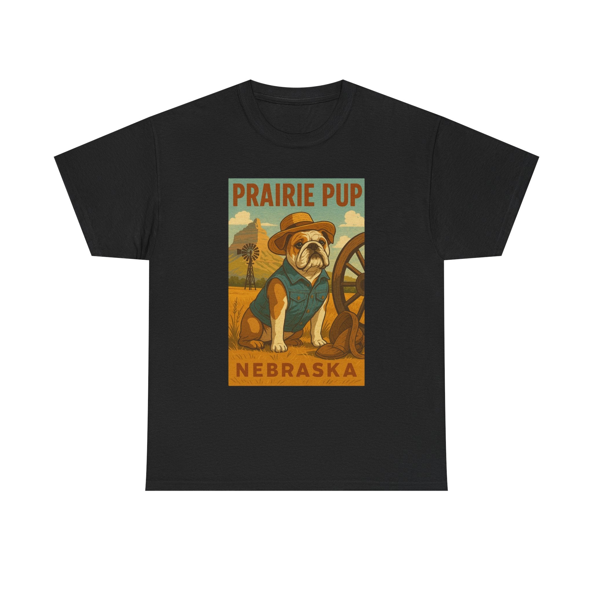 Nebraska Prairie Pup Unisex Heavy Cotton Tee Nebraska Dog Design
