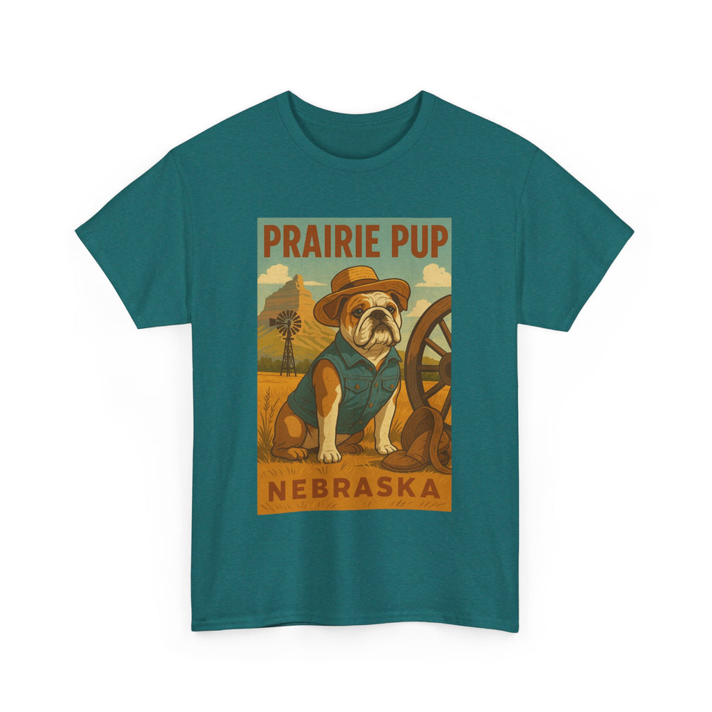 Nebraska Prairie Pup Unisex Heavy Cotton Tee Nebraska Dog Design