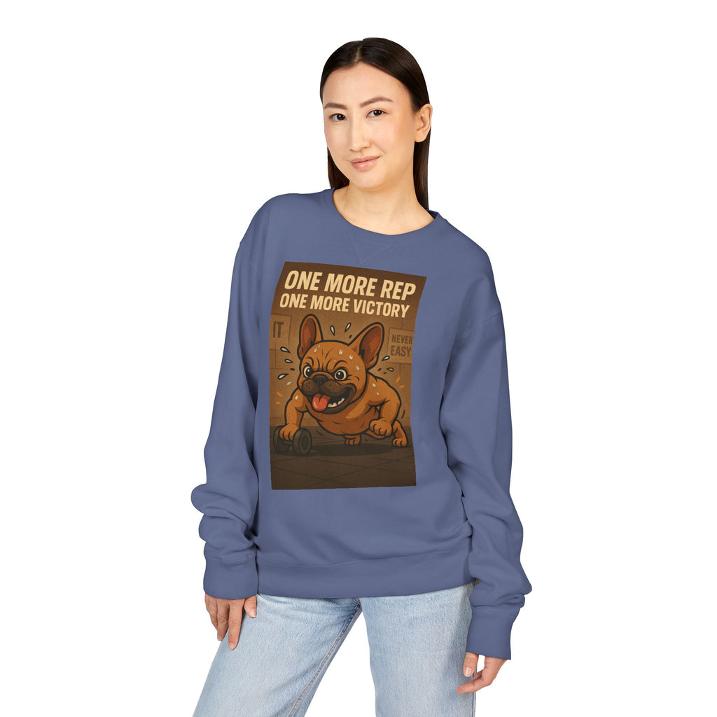 French Bulldog Gym Motivation Sweatshirt, Workout Apparel, Pet Lover Gift, Dog Owner Hoodie, Fitness Sweater, Cute Frenchie Jumper