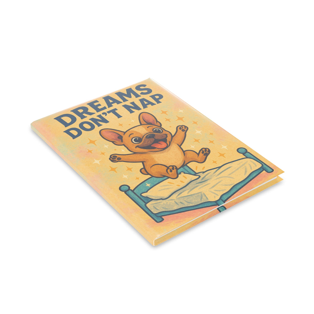 Dreams Don't Nap Hardcover Notebook for Dreamers, Cute Journaling, Gifts for Students, Motivational School Supplies, Stationery for Kids
