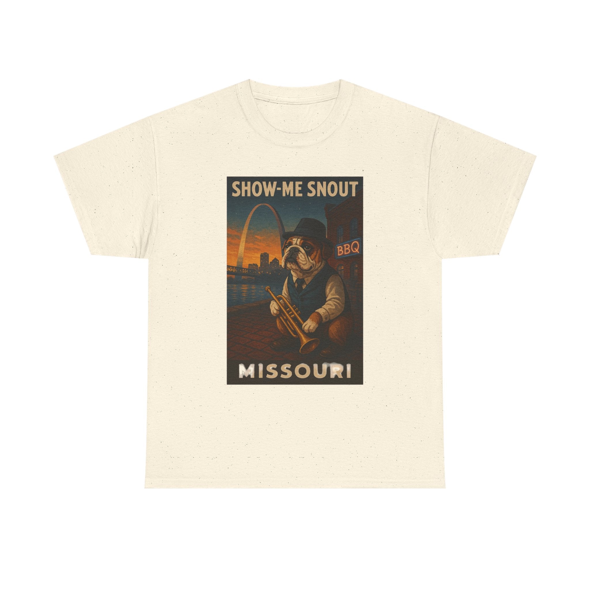 Show-Me Snout Missouri Unisex Heavy Cotton Tee -BBQ Lovers and Music Enthusiasts