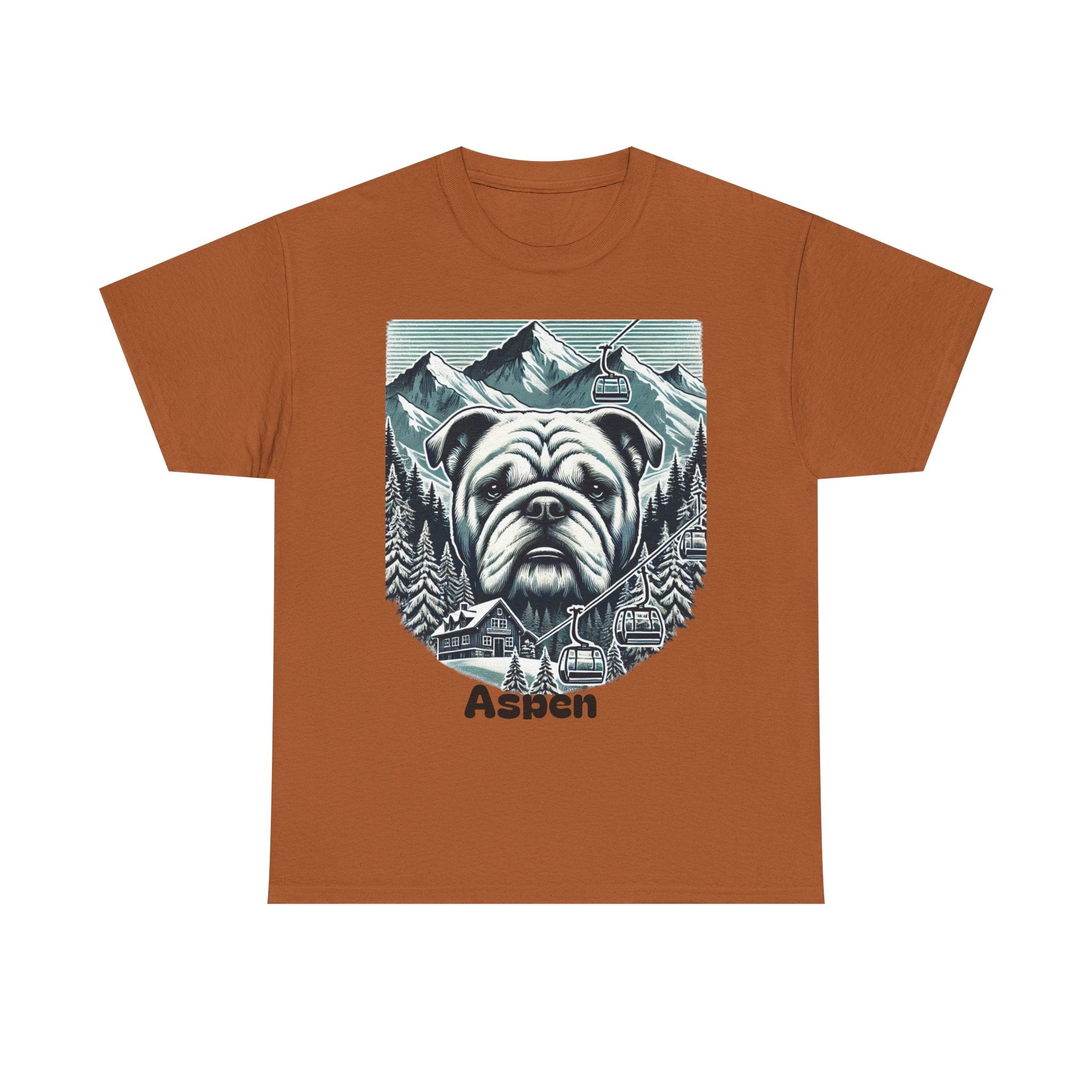 Mountain Bulldog Tee, Vintage Dog Graphic TShirt, Aspen Outdoor Adventure Shirt