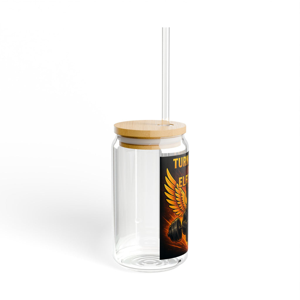 Motivational Gym Sipper Glass “Turn Effort Into Elevation” 16oz