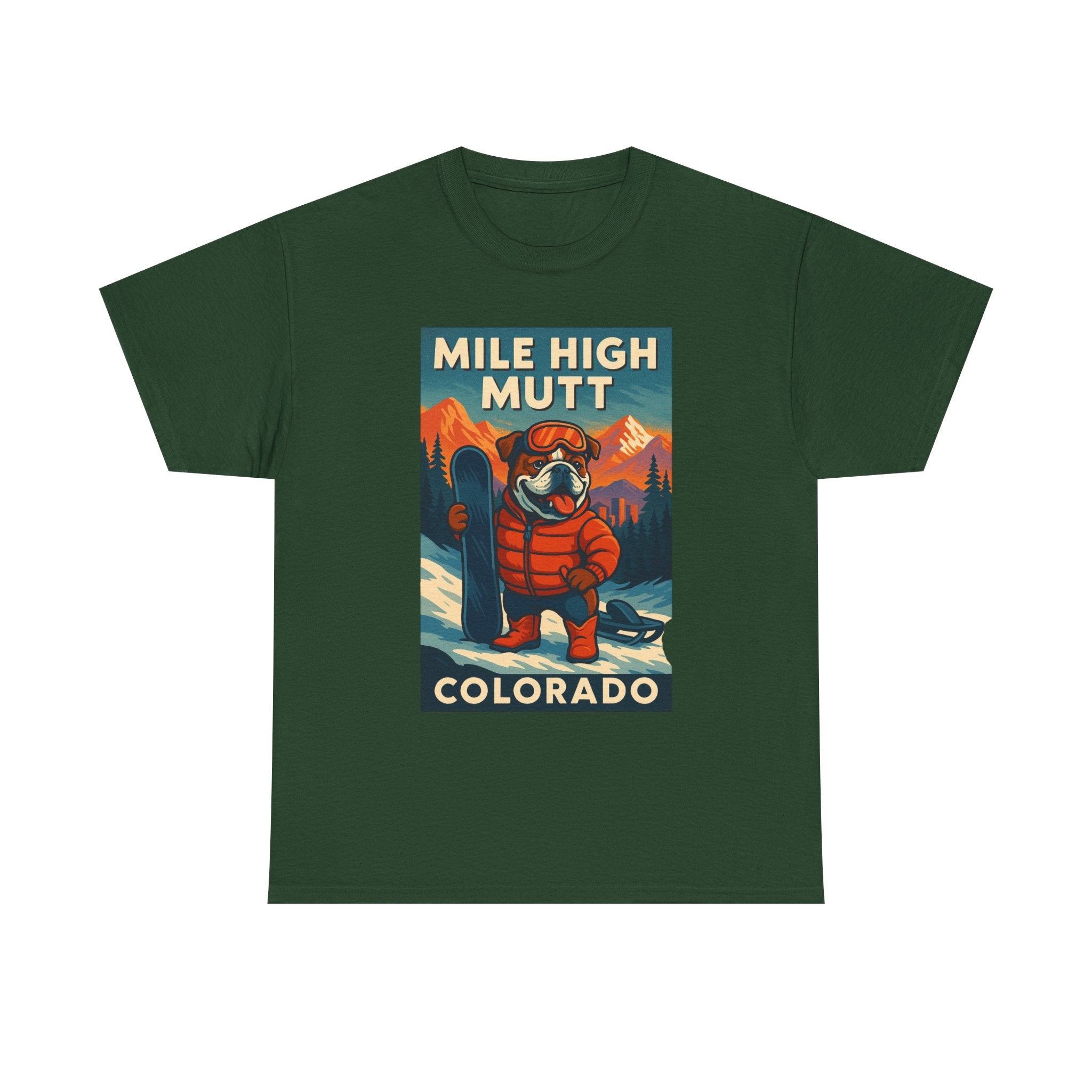 Mile High Mutt Unisex Heavy Cotton Tee Colorado Ski Adventure Shirt