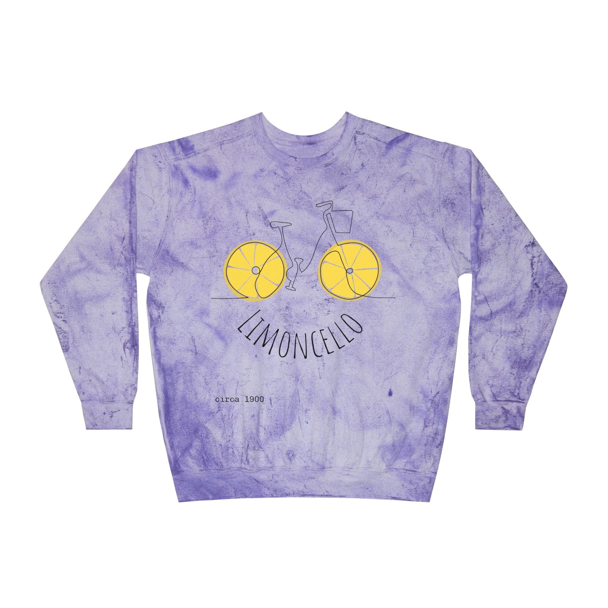 Limoncello Bicycle Crewneck Sweatshirt | Yellow Tie-Dye