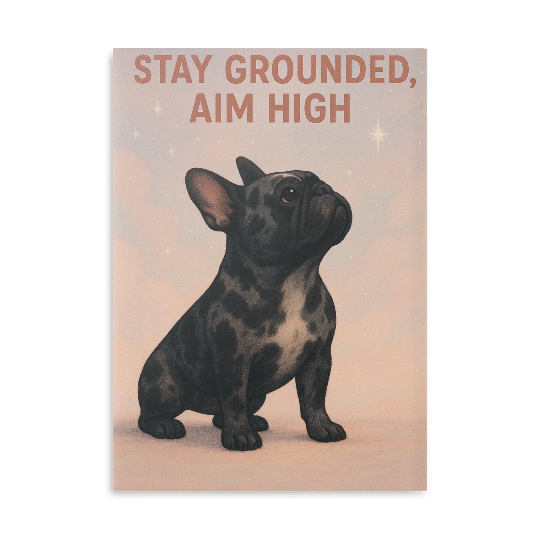 Puppy-Themed Hardcover Notebook, Inspirational Journal, Dog Lover Gift, Cute Writing Companion, Unique Stationery, Stay Grounded, Aim High
