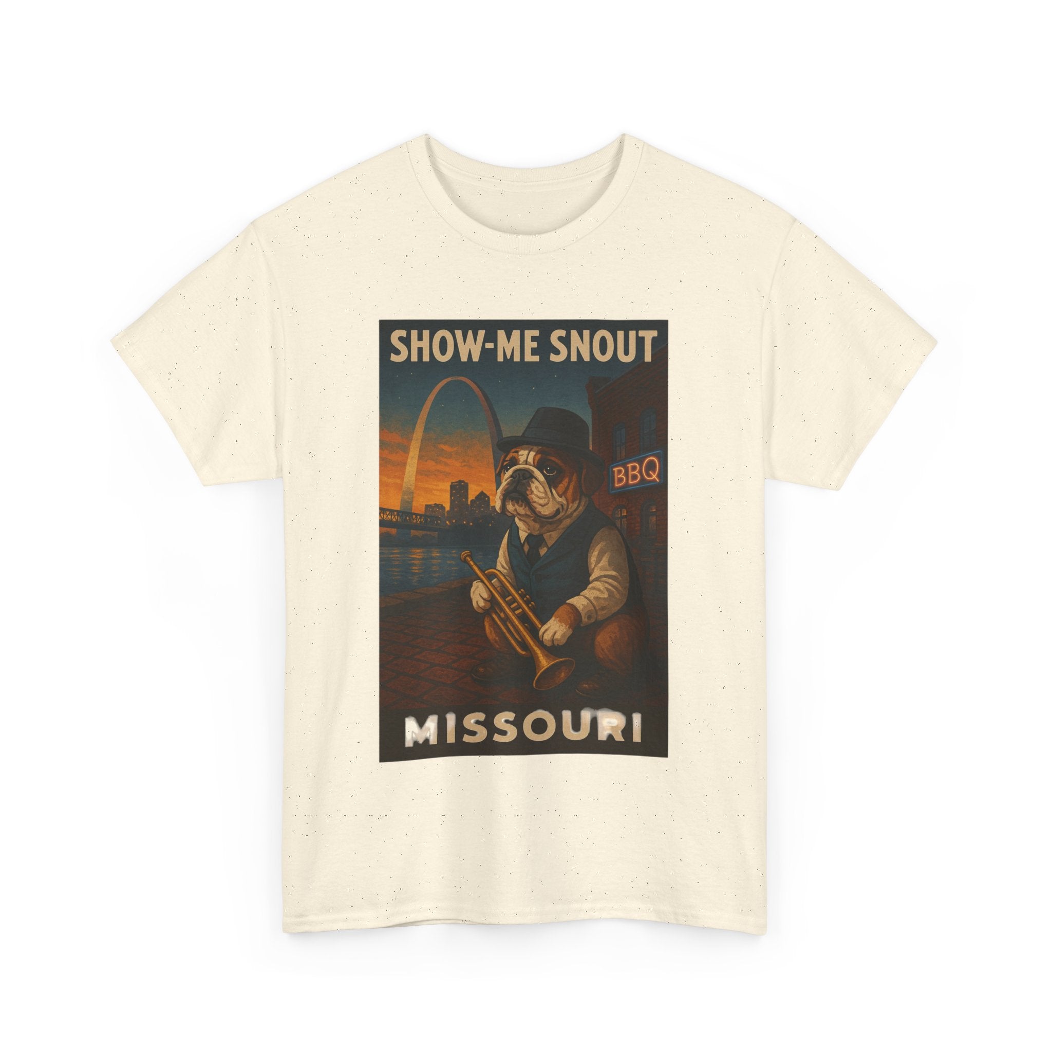 Show-Me Snout Missouri Unisex Heavy Cotton Tee -BBQ Lovers and Music Enthusiasts