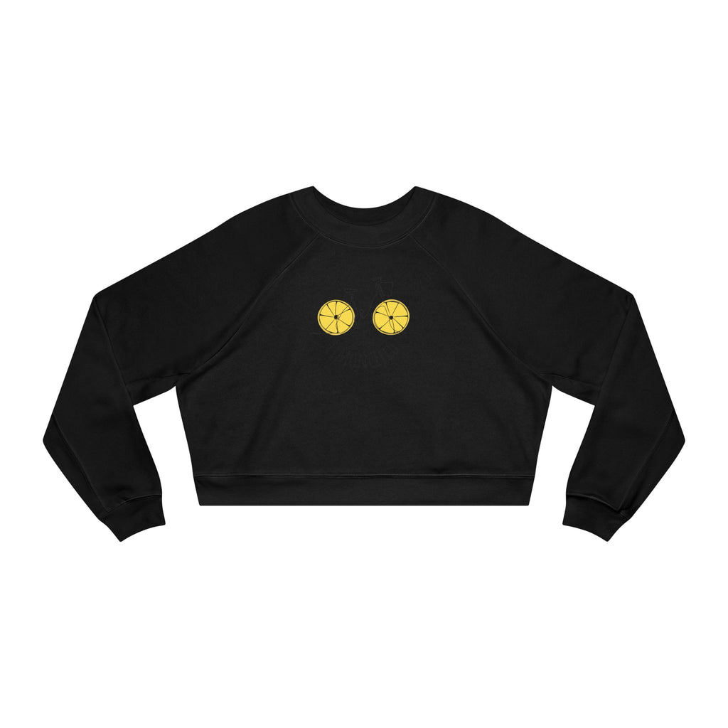 Lemon Eyes smiley Pullover | cropped fleece black