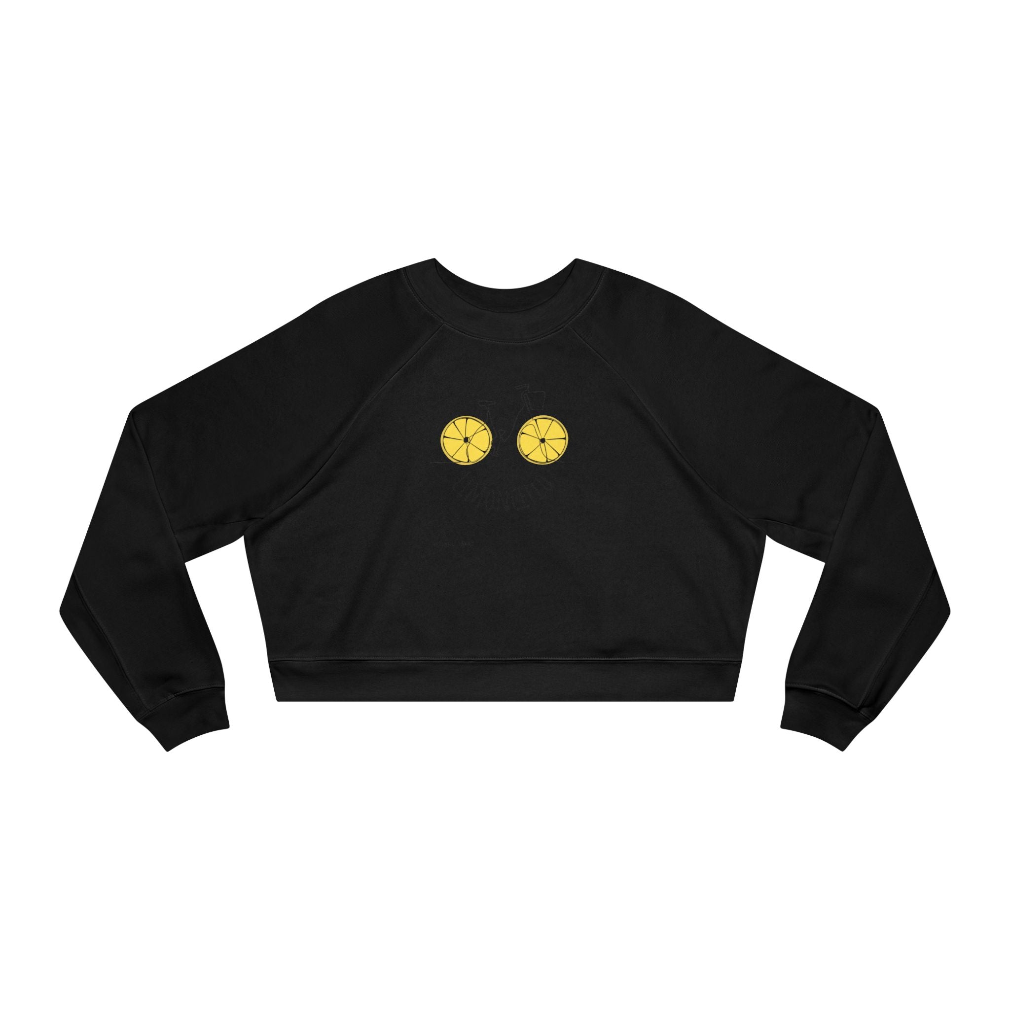 Lemon Eyes smiley Pullover | cropped fleece black