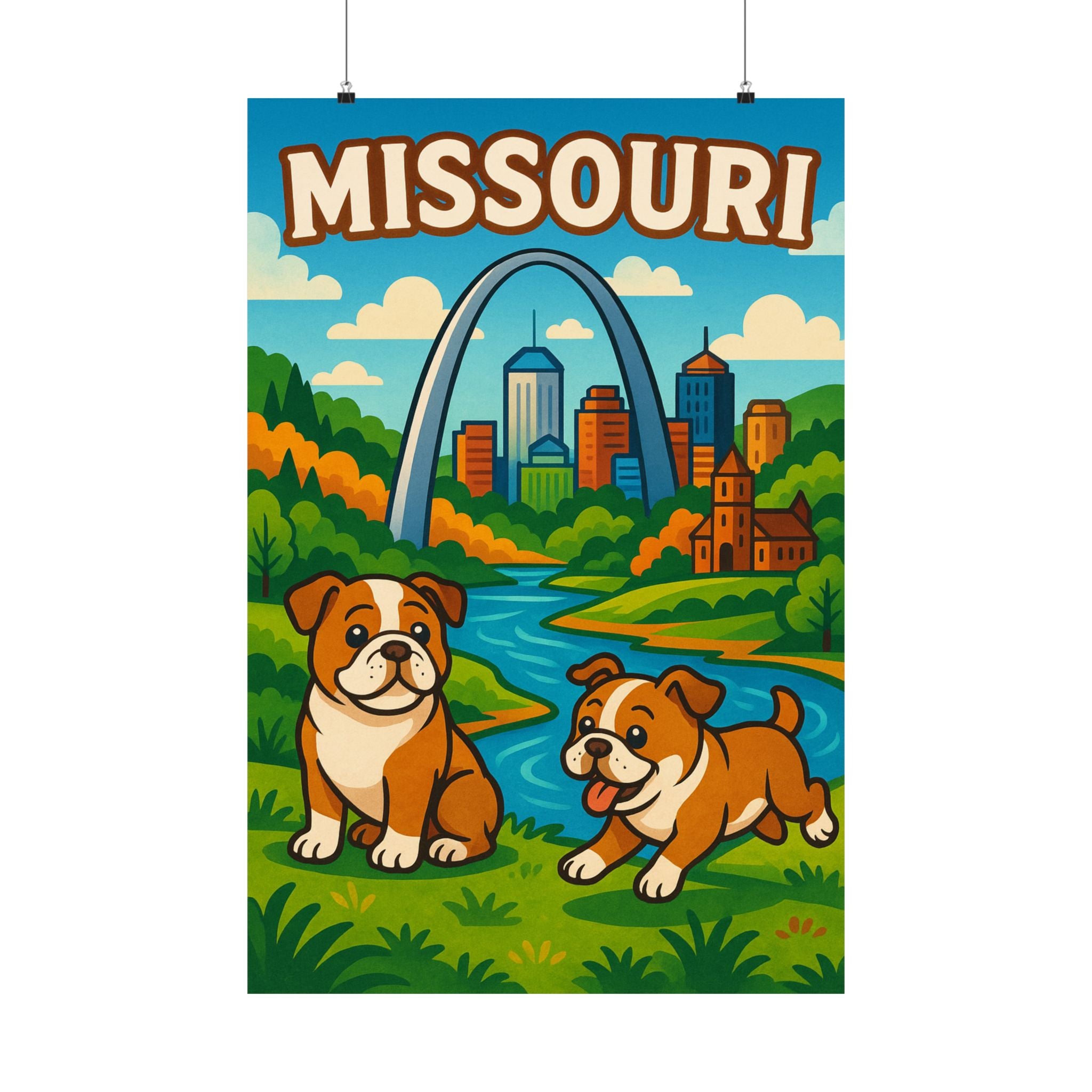 Missouri Dog Lovers Matte Poster, Vintage Home Decor, Cute Animal Art Print, Wall Art for Pet Owners, Gift for Dog Parents