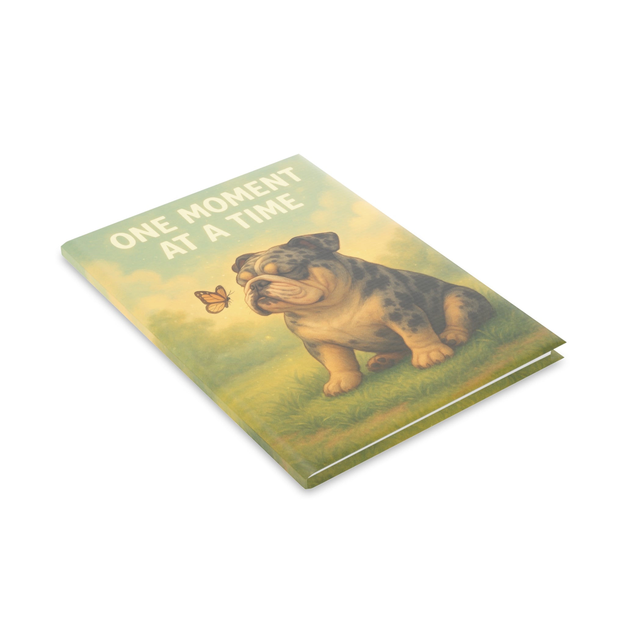 Cute Bulldog Hardcover Notebook - Inspirational Journal, Pet Lover Gift, Self-Improvement Diary, Thoughtful Writing, Study Essential