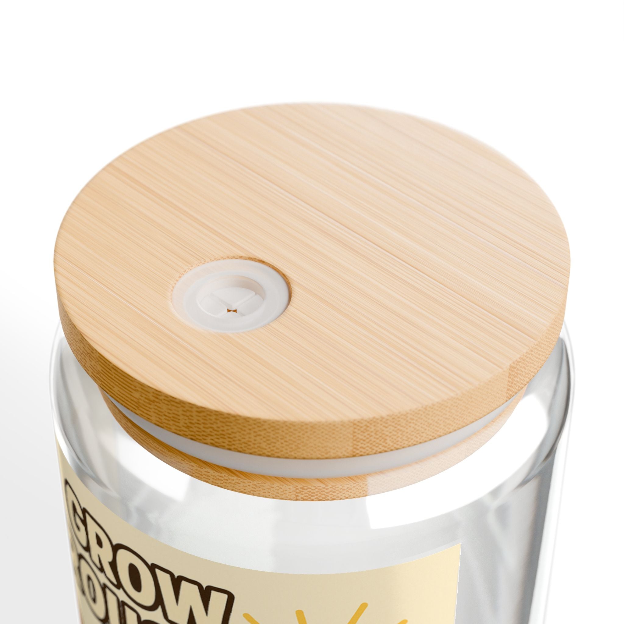 Grow Through It Sipper Glass 16oz Cute French Bulldog Floral Drink Jar
