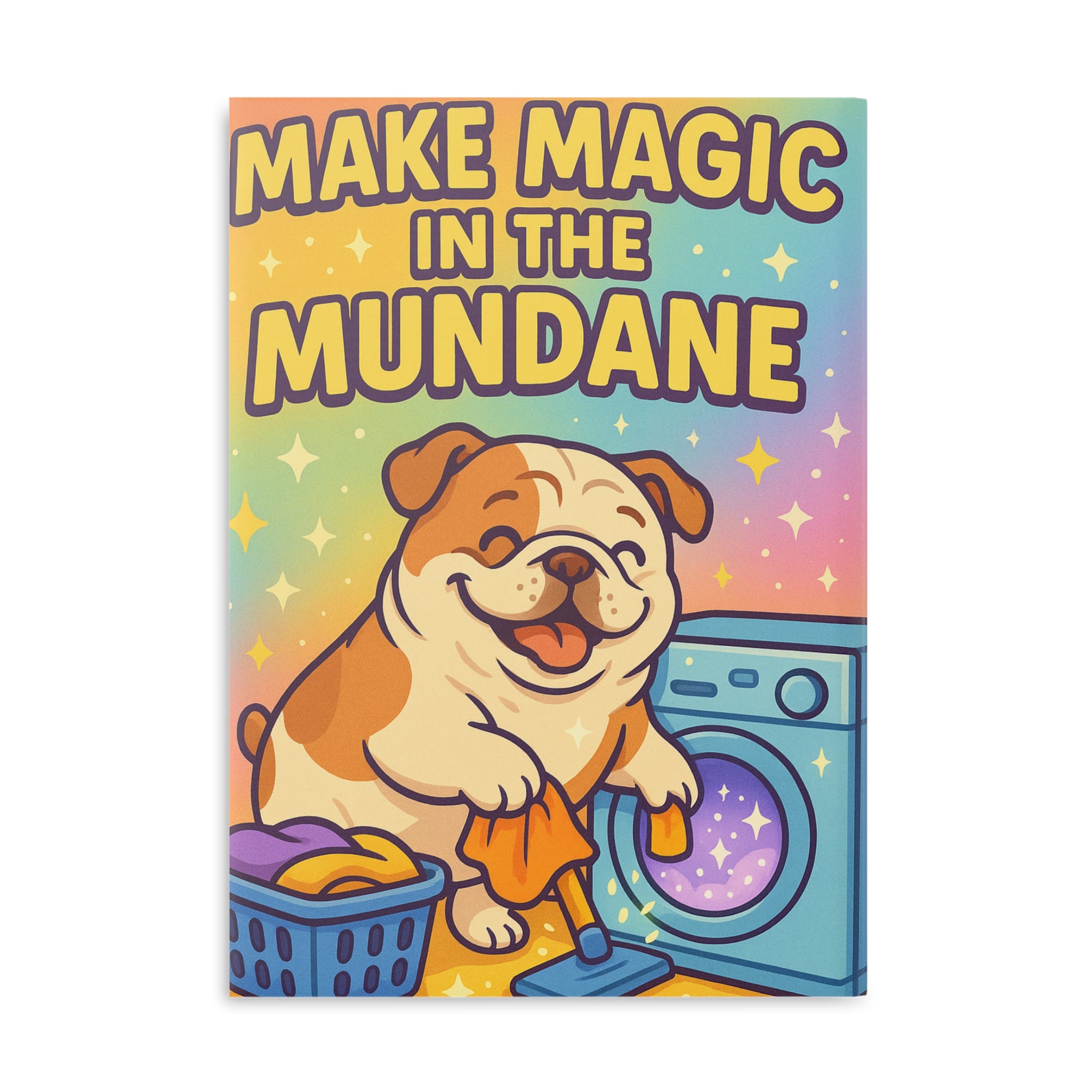 Magic in the Mundane Notebook, Cute Dog Journal, Hardcover Planner, Motivational Stationery, Gift for Pet Lovers, Colorful Writing Diary