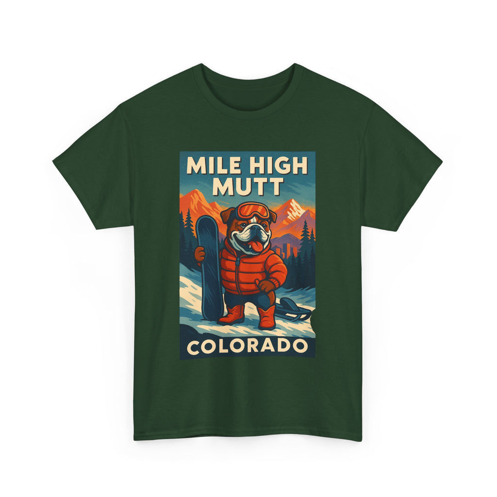 Mile High Mutt Unisex Heavy Cotton Tee Colorado Ski Adventure Shirt