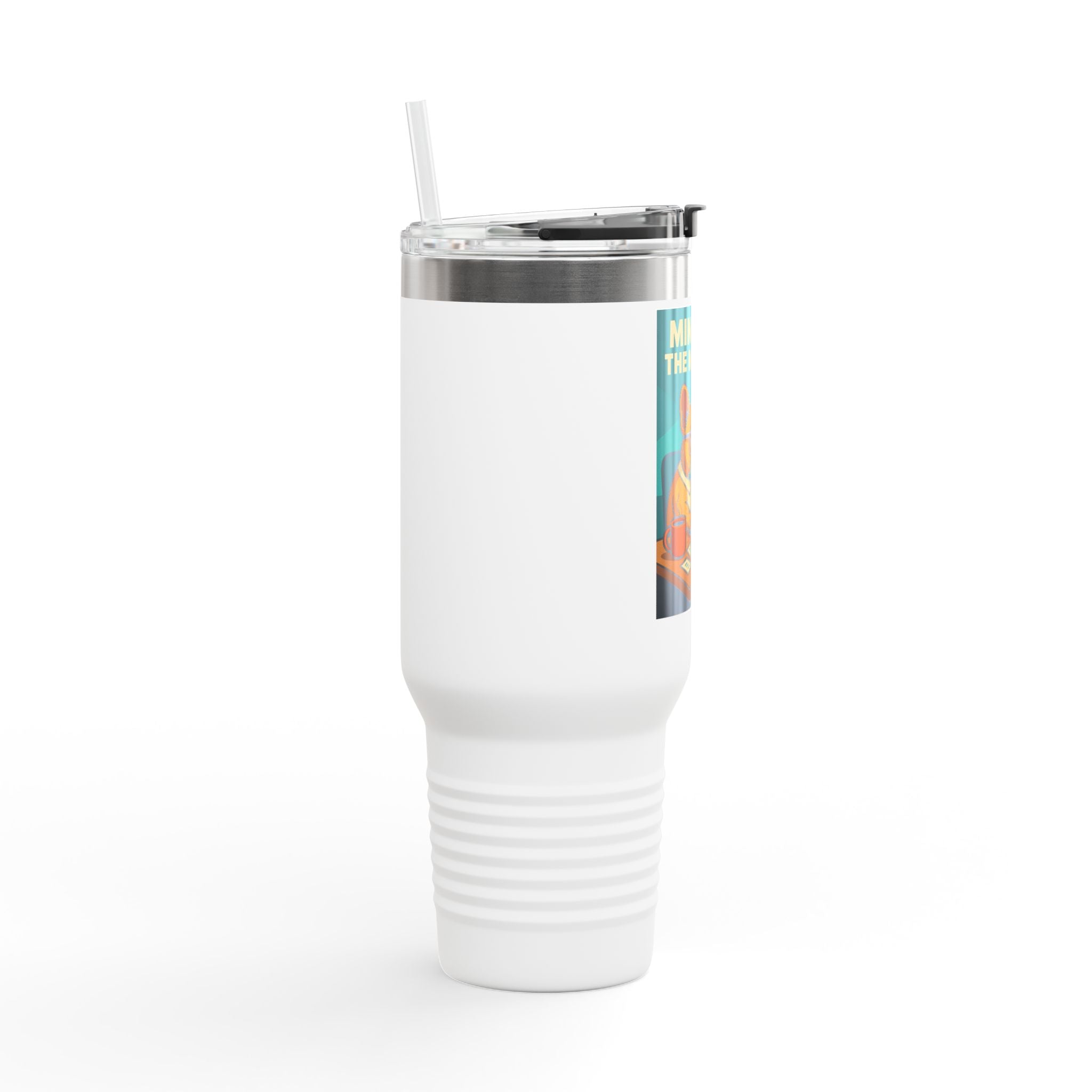 Mind On The Mission Insulated Travel Mug | 40oz Coffee Cup, Motivational Gift, Office Humor, Frenchie Lover Travel Mug, Cute Pet Gifts