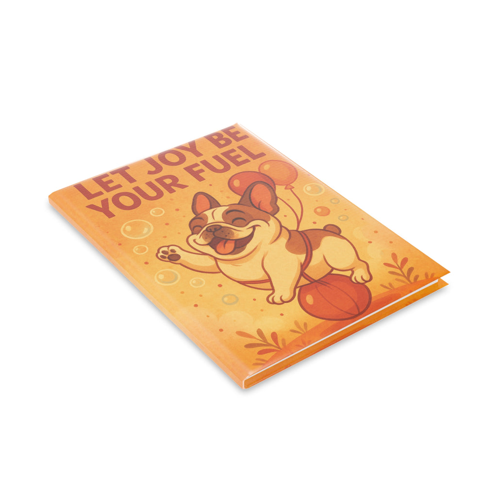 Joyful Puppy Hardcover Notebook, Dog Lovers Journal, Inspirational Note Book, Cute Gift for Writers, Fun School Supplies