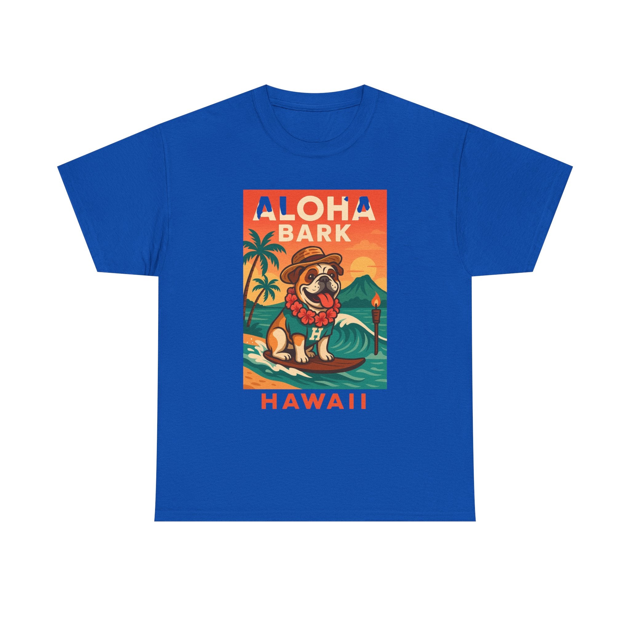 Aloha Bark Hawaii Unisex Heavy Cotton Tee Fun Summer Vibes for Dog Lovers