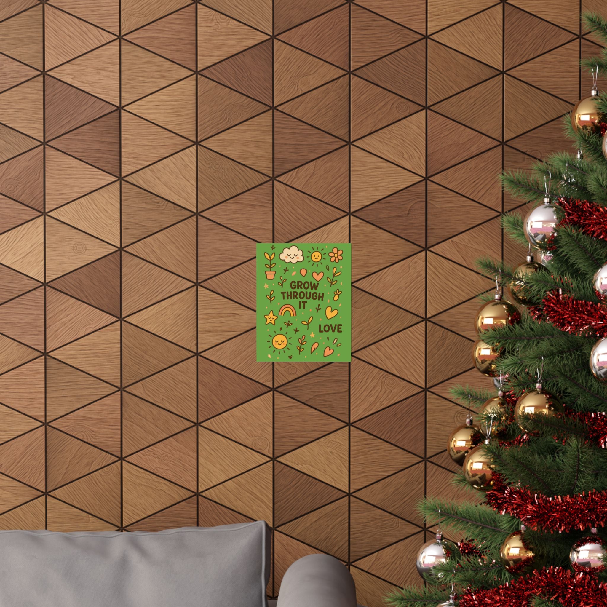 Grow Through It Matte Vertical Posters, Inspirational Wall Art, Home Decor, Gift for Friends, Positive Vibes, Nature Theme, Botanical Design