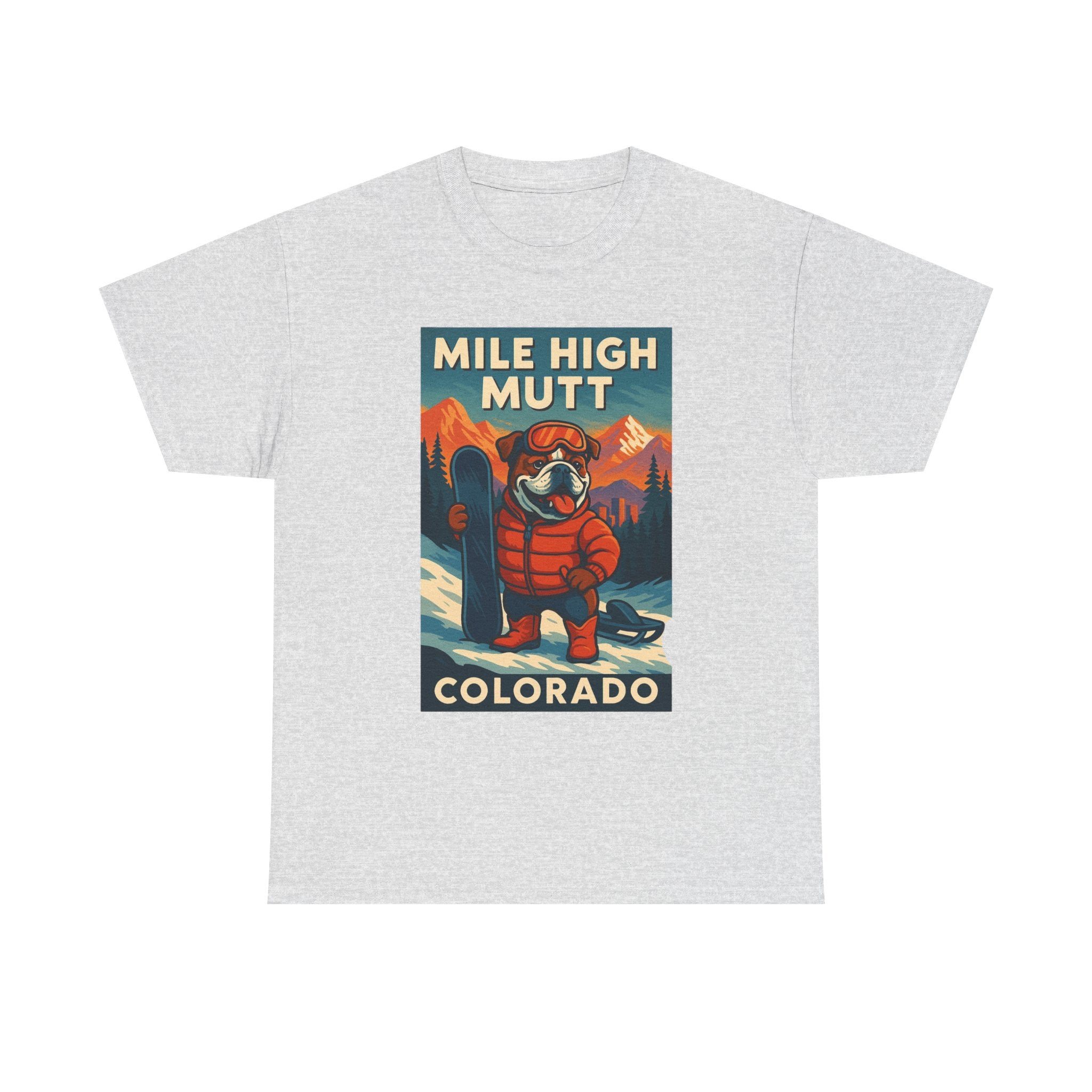 Mile High Mutt Unisex Heavy Cotton Tee Colorado Ski Adventure Shirt