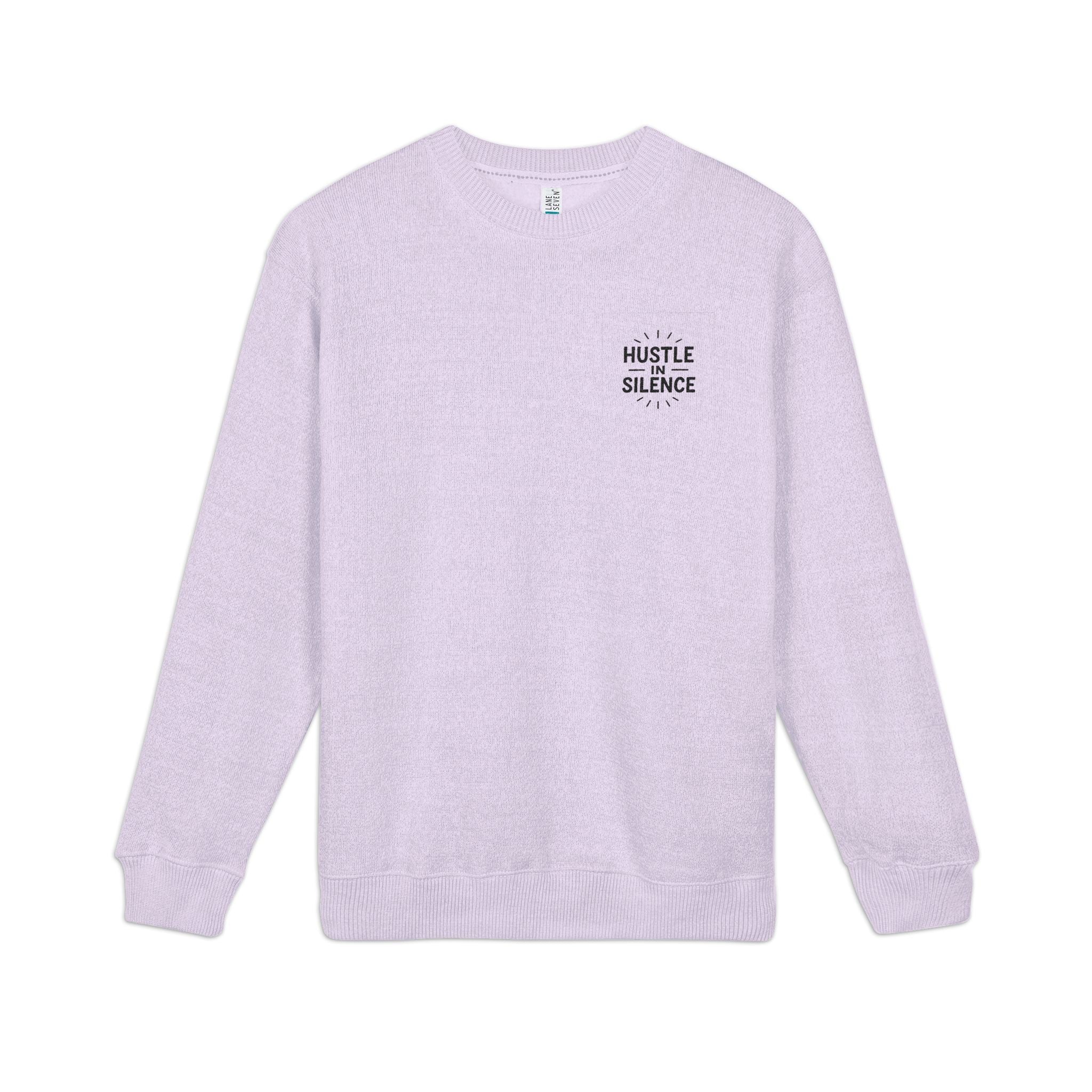 Nantucket Embroidered Crewneck Sweatshirt 'Hustle in Silence' Minimal Chest Logo