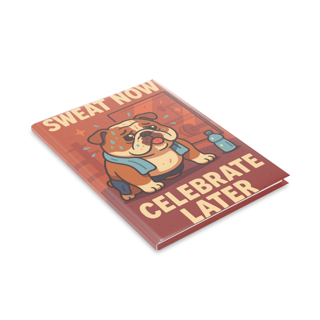 Motivational Hardcover Notebook, Cute Bulldog Journal, Fitness Planner, Workout Log, Gift for Athletes, Gym Lovers