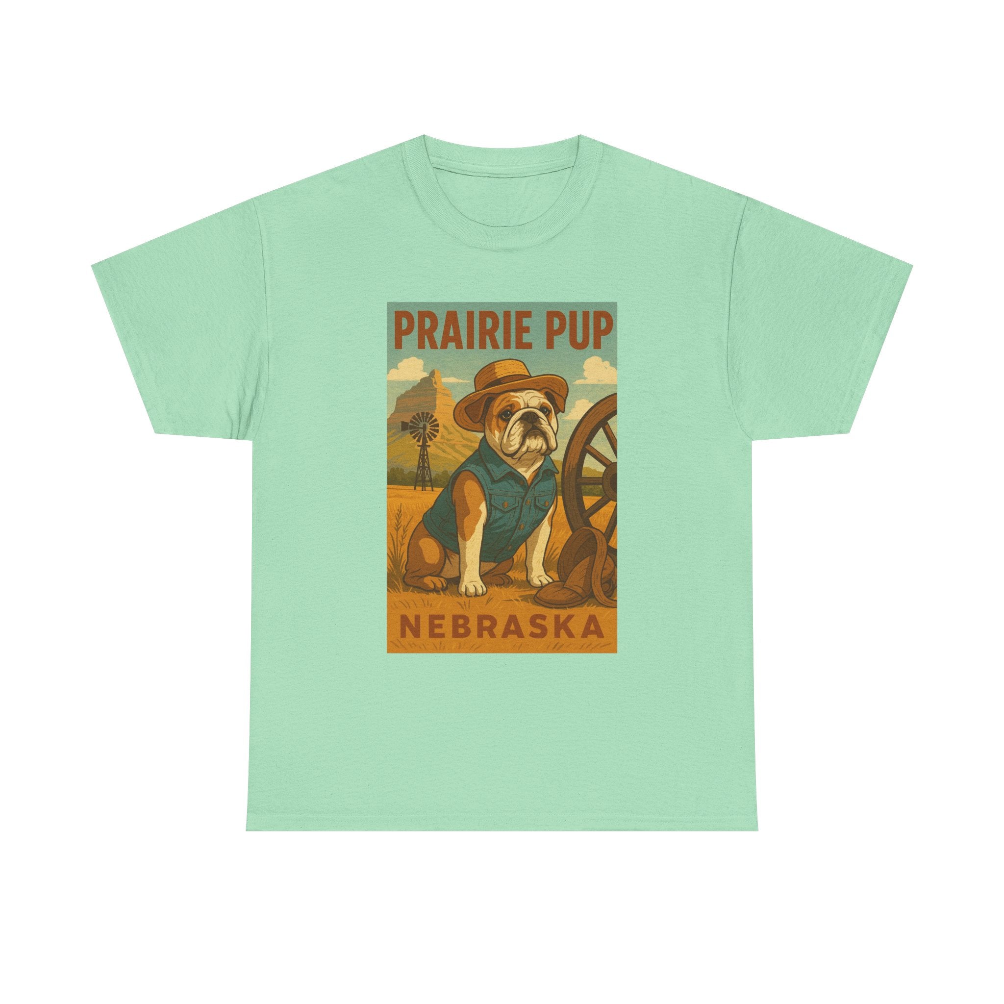Nebraska Prairie Pup Unisex Heavy Cotton Tee Nebraska Dog Design