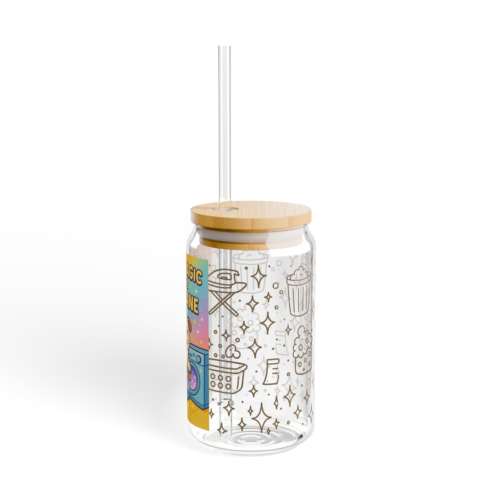 Make Magic In The Mundane Whimsical Sipper Glass, Perfect for Home, Gifts, Parties, Summer Refreshments, Fun Drinkware