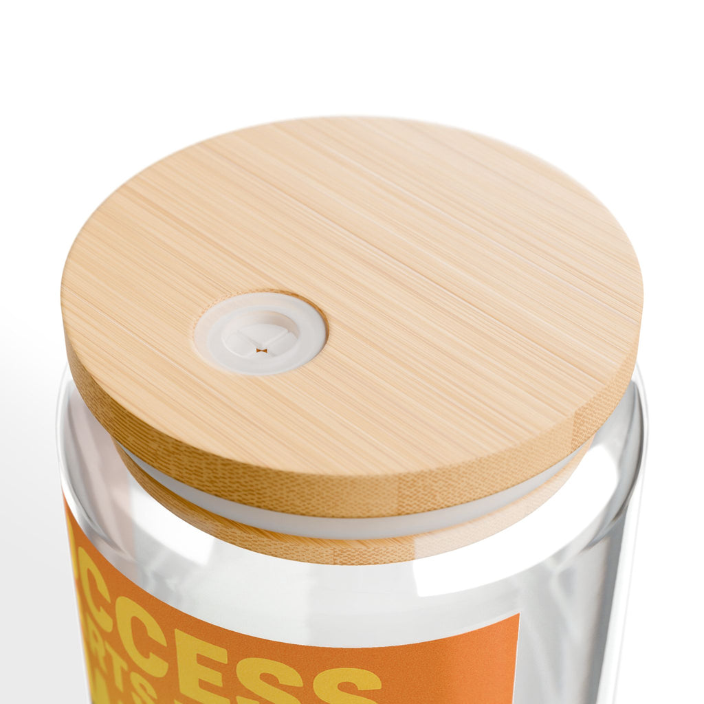 Sipper Glass “Success Starts With Sweat” Bulldog Fitness Drink Jar
