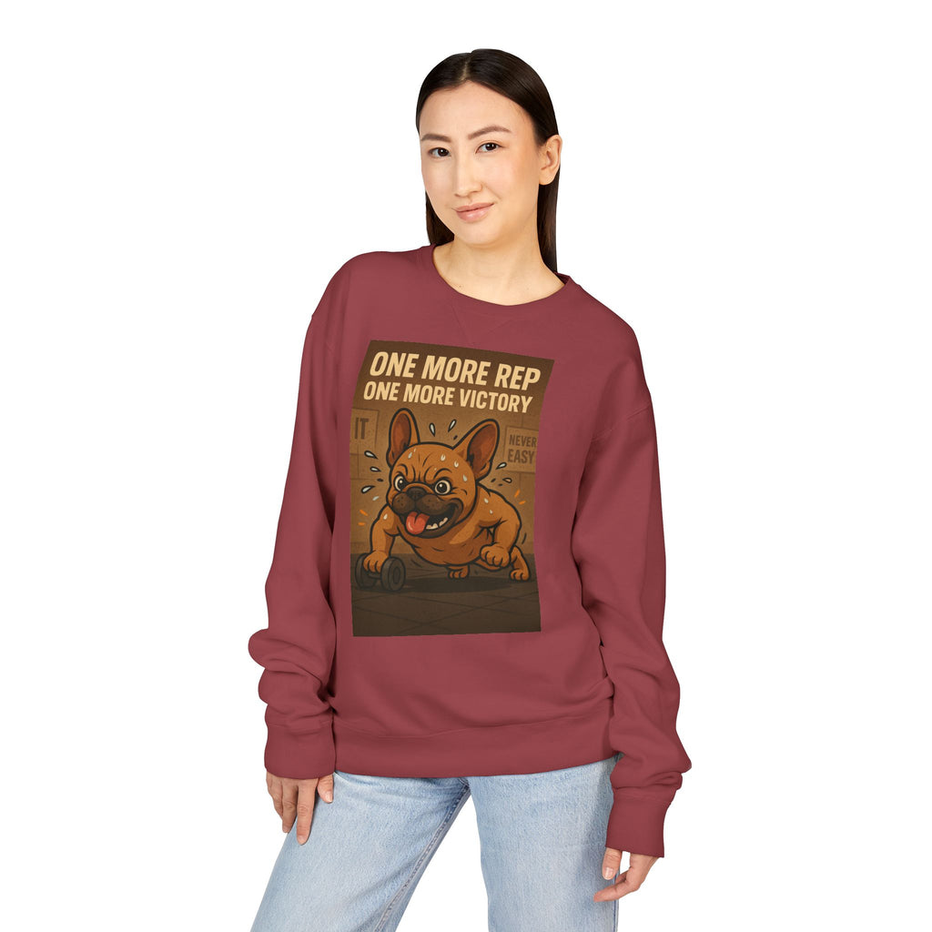 French Bulldog Gym Motivation Sweatshirt, Workout Apparel, Pet Lover Gift, Dog Owner Hoodie, Fitness Sweater, Cute Frenchie Jumper